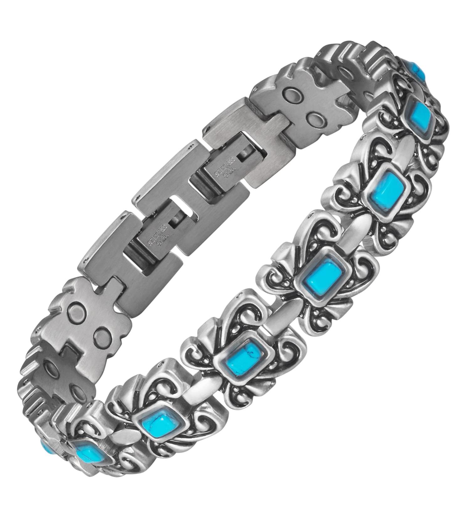 EnerCoppeX Magnetic Bracelets for Women Stainless Steel Bracelet with Effective Healing Magnets Adjustable Jewelry Gift (STB-2318) - Buy Online on SooperMarket.com