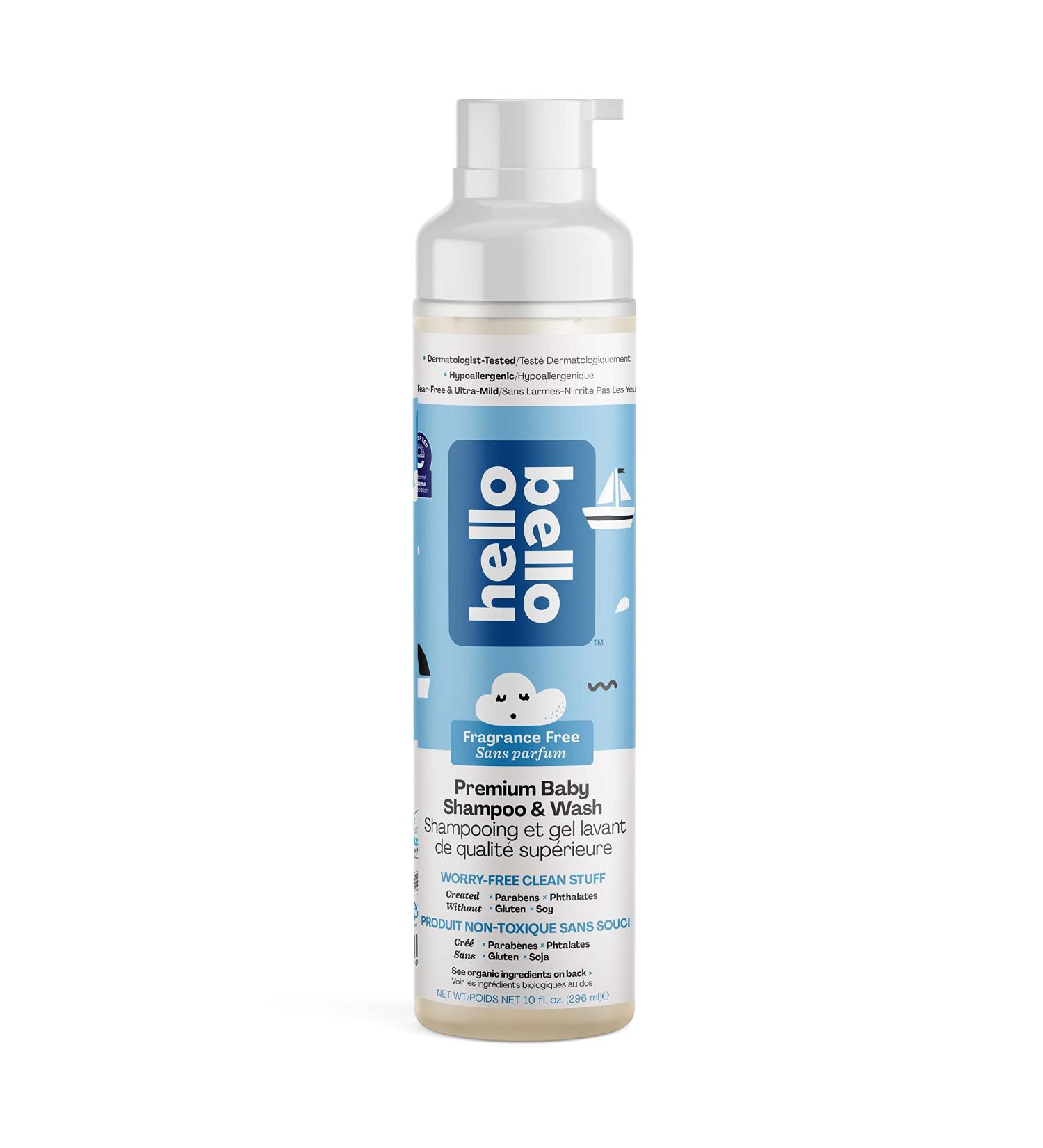 Hello Bello Baby Shampoo & Body Wash - Tear-Free Hypoallergenic Dermatologist & Pediatrician Tested - Thoughtful Ingredients - Fragrance Free 296 Milliliters Fragrance Free 296 ml (Pack of 1) - Buy Online on SooperMarket.com