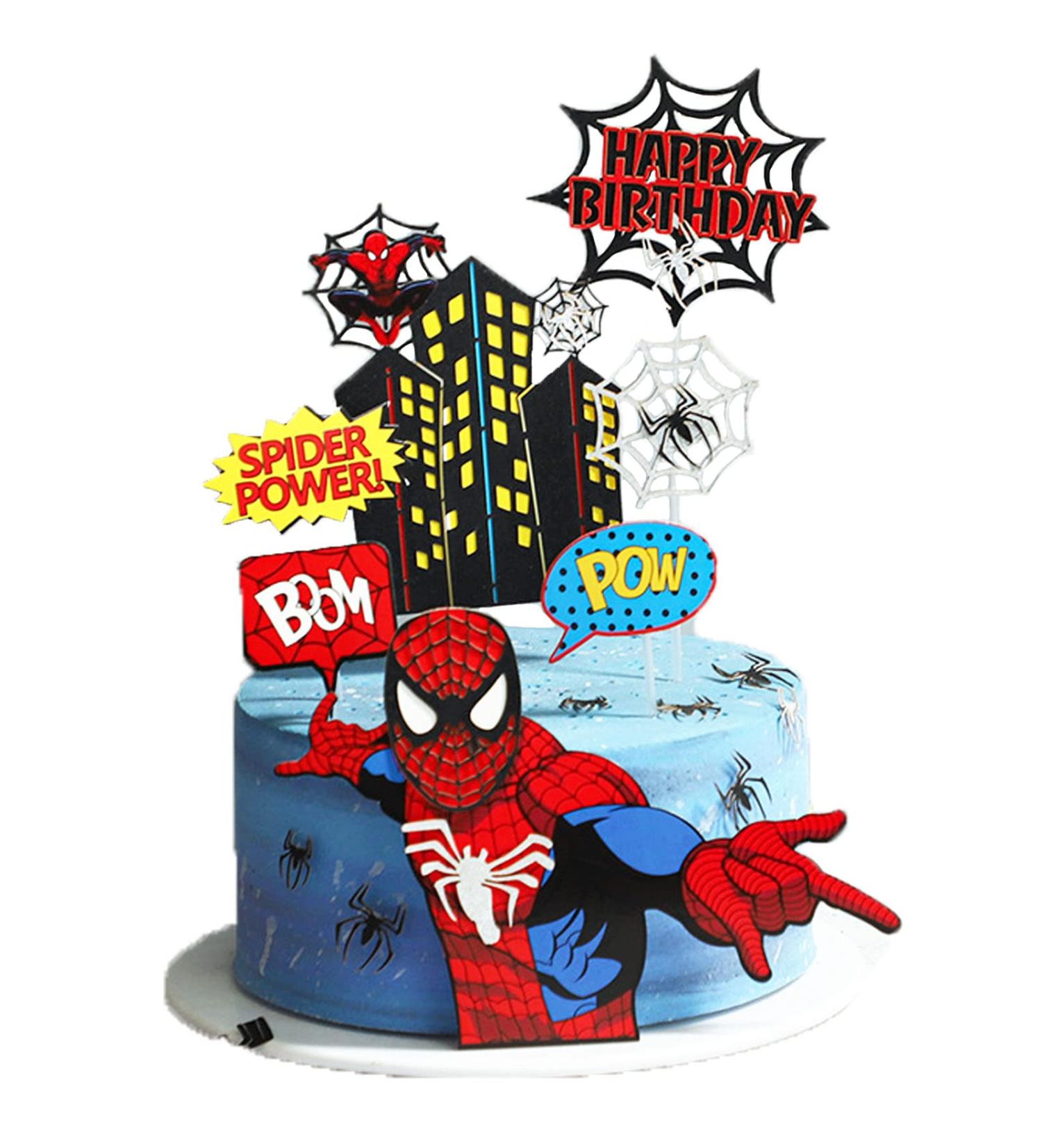Spiderman Birthday Cake Topper Supplier Spiderman Cup Cake Topper for Kids Birthday Cake Decorations