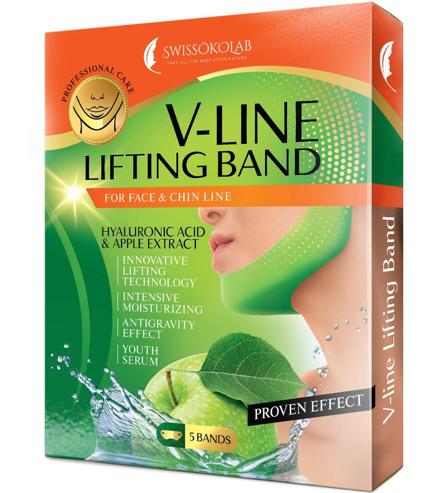 SWISSKOLAB Double Chin Reducer V Shaped Slimming Face Mask - 5 PCS Green - Buy Online on SooperMarket.com