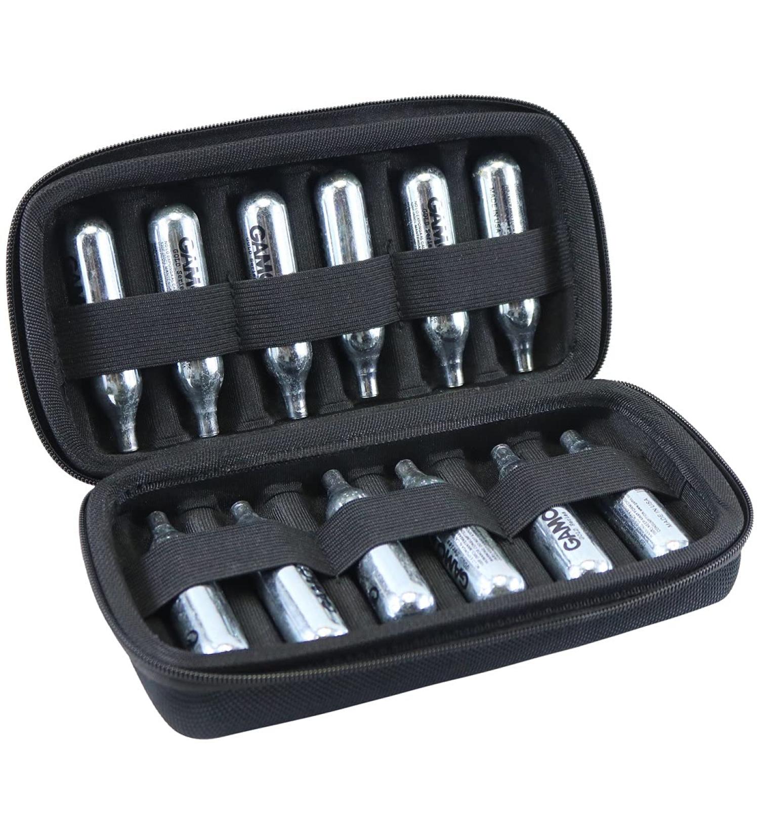 Maoershan 12g CO2 Cartridge Holder Case for Air Rifle & Pistol - Fits Crosman, Umarex, Daisy, Leland - Airsoft Pellet Gun Refill Accessories - Buy Online on SooperMarket.com