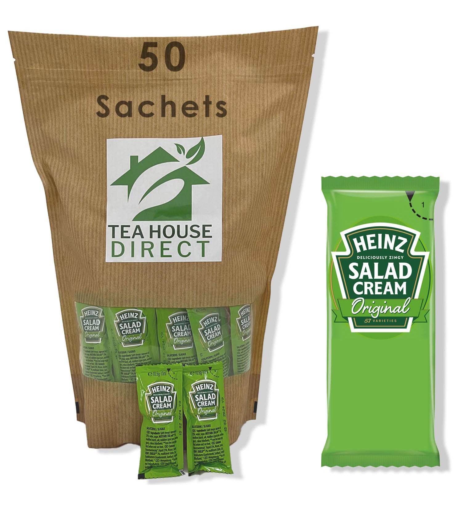 Heinz Deliciously Zingy Original Salad Cream Sauce - Elevate Your Salads with Classic Flavor - Single-Serve Packet for On-the-Go Enjoyment Anytime Flavour Boost - 50 Sachets Zesty Pack of 50 - Buy Online on SooperMarket.com