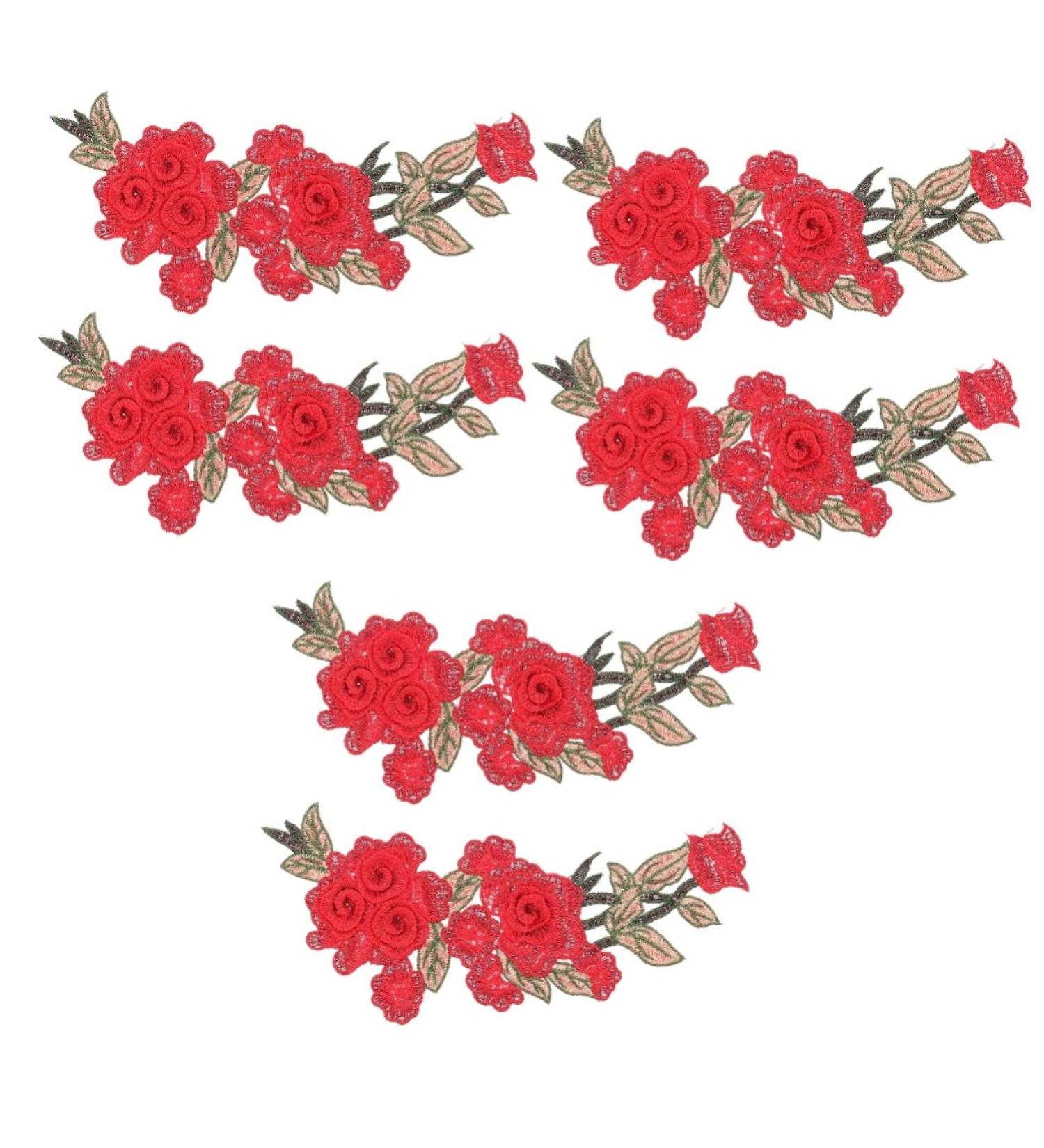 KALLORY 6 Pcs Embroidery Appliqu Flower Decals Embroidery Paste Diy Craft Supply Folk- 3d - Buy Online on SooperMarket.com