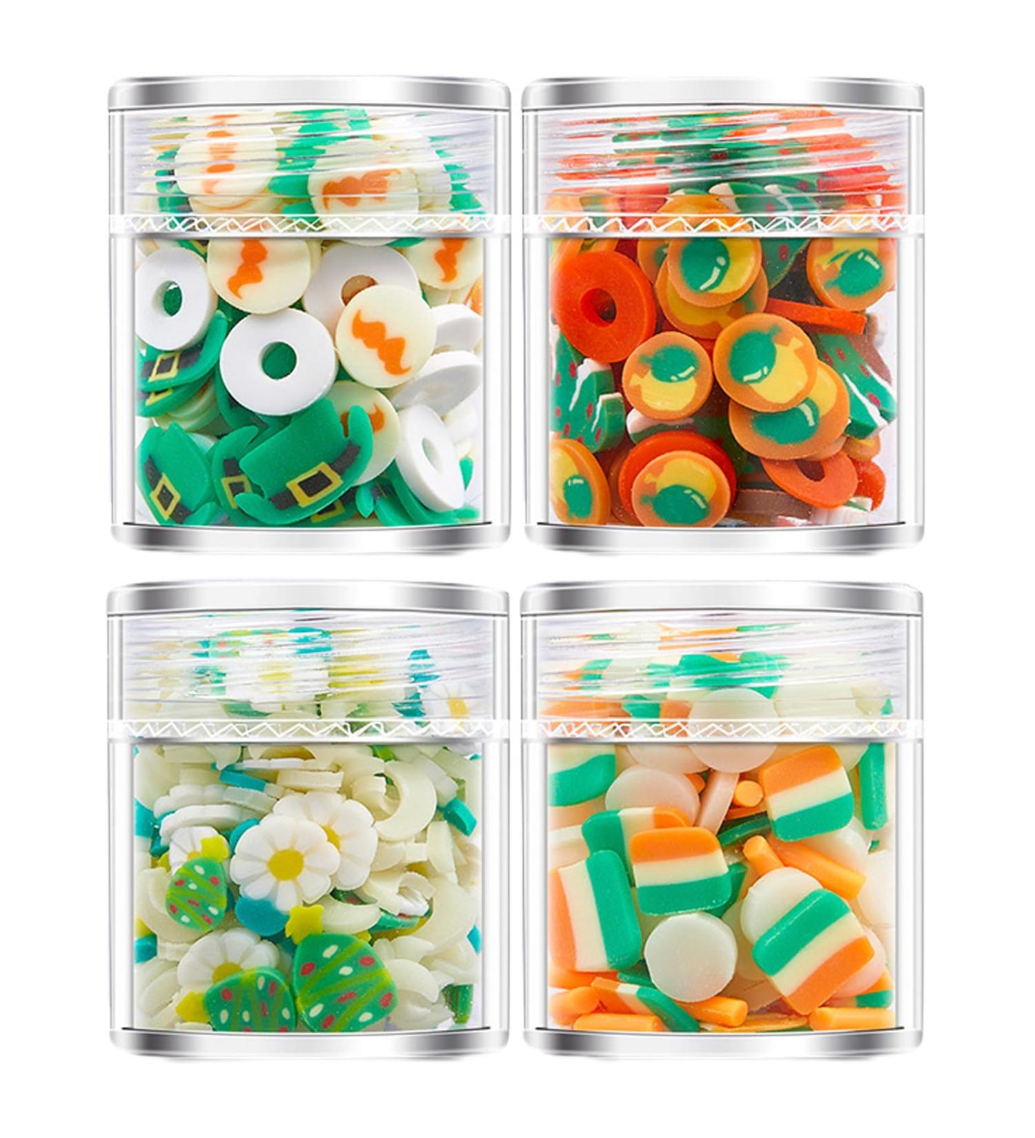 4 Bottles Special Shaped Nail Decorations 3D Nail Unique Accessories For Creative Nail Enthusiasts Nail Decorations For Festivals spring orange light - Buy Online on SooperMarket.com