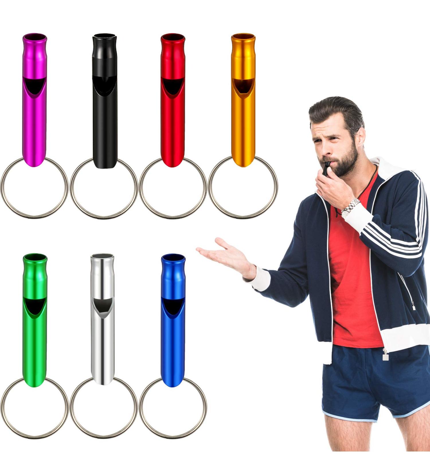 35-Piece Aluminum Emergency Whistle Keychain Set for Camping, Hiking, Hunting - Loud Sound, Cute Colors - Survival Gear - Buy Online on SooperMarket.com