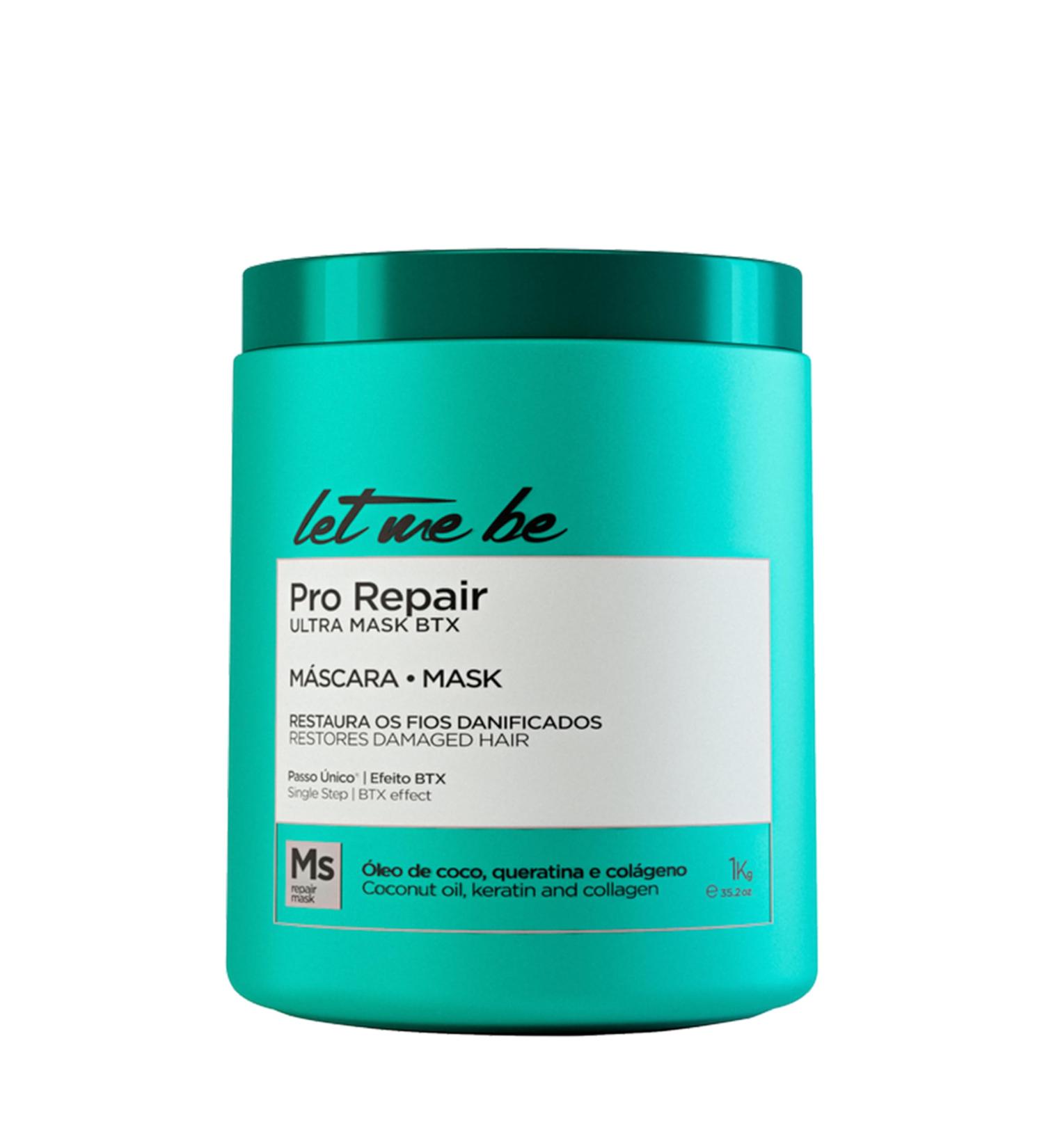 Let Me Be - BTX Hair Pro Repair Ultra Mask one step Professional Volume Reducer Collagen & Keratin Coconut Oil Organic & Formaldehyde Free (1Kg) - Buy Online on SooperMarket.com