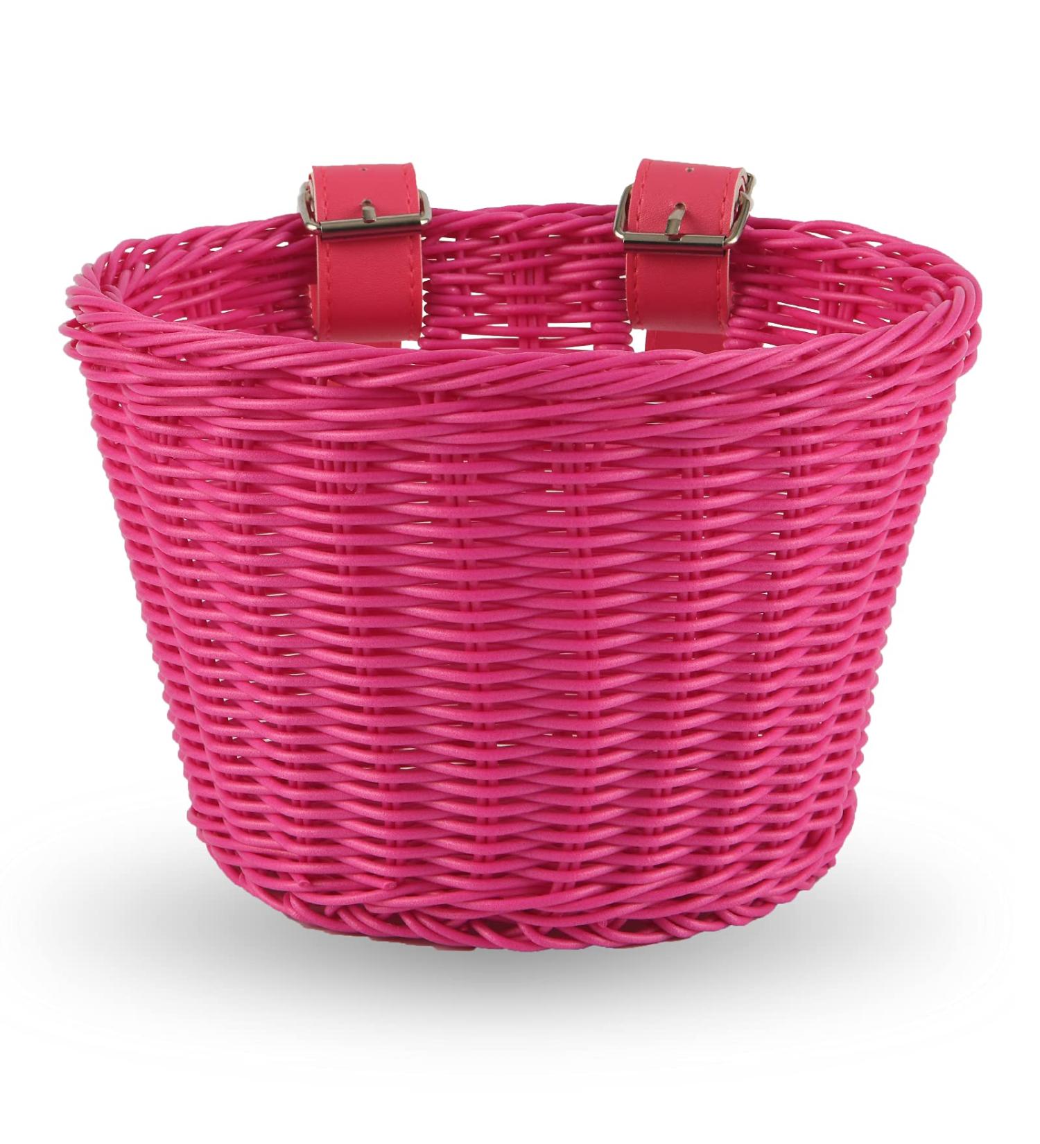 EIRONA Pink Bicycle Basket for Kids (12-16) | Balance Bike Tricycle & Scooter | DIY Sticker Included - Buy Online on SooperMarket.com
