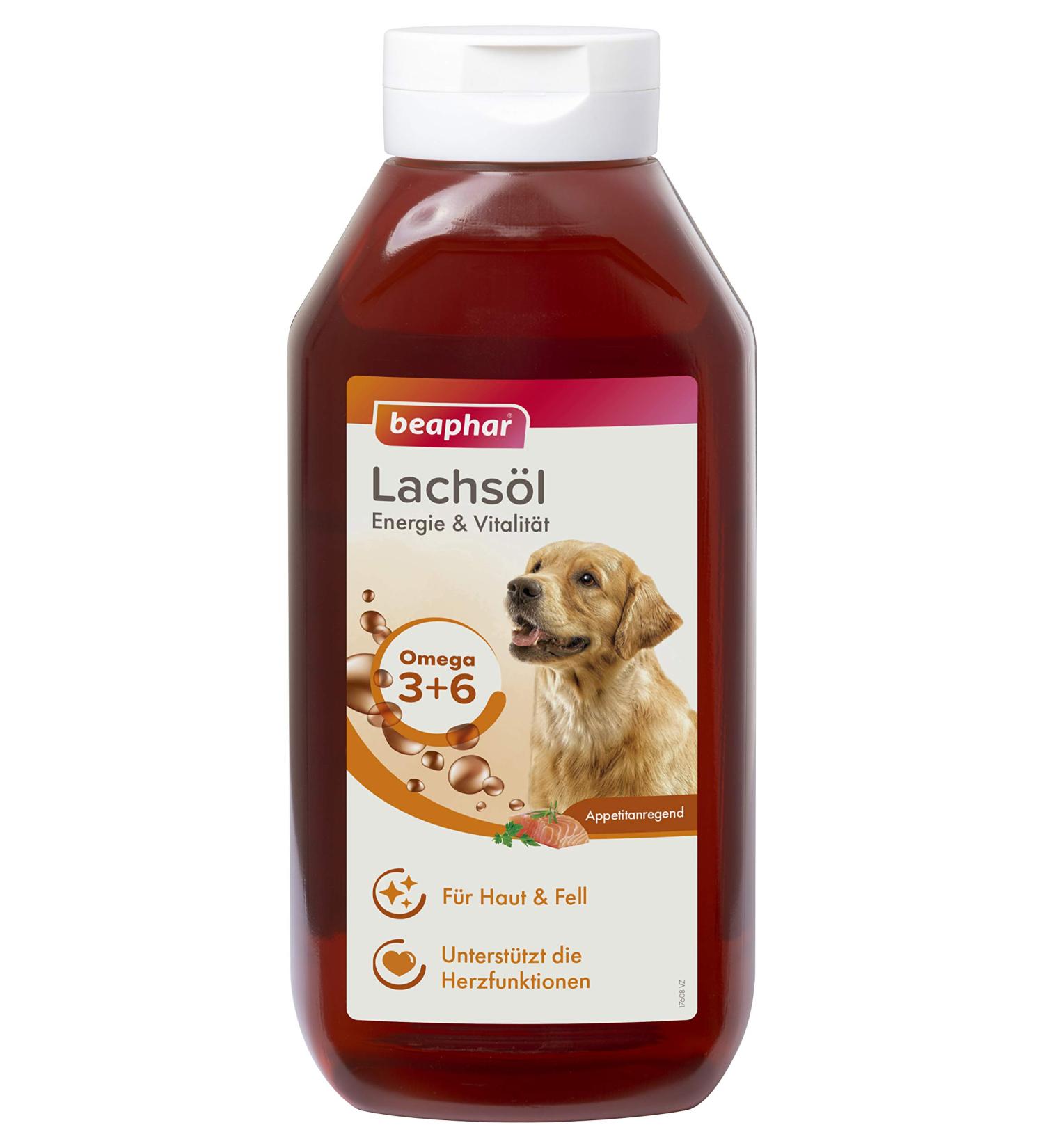 Beaphar Salmon Oil for Dogs & Cats - Boost Energy & Vitality | Omega 3 & 6 for Heart Skin & Fur - 940ml BARF Nutrition - Buy Online on SooperMarket.com