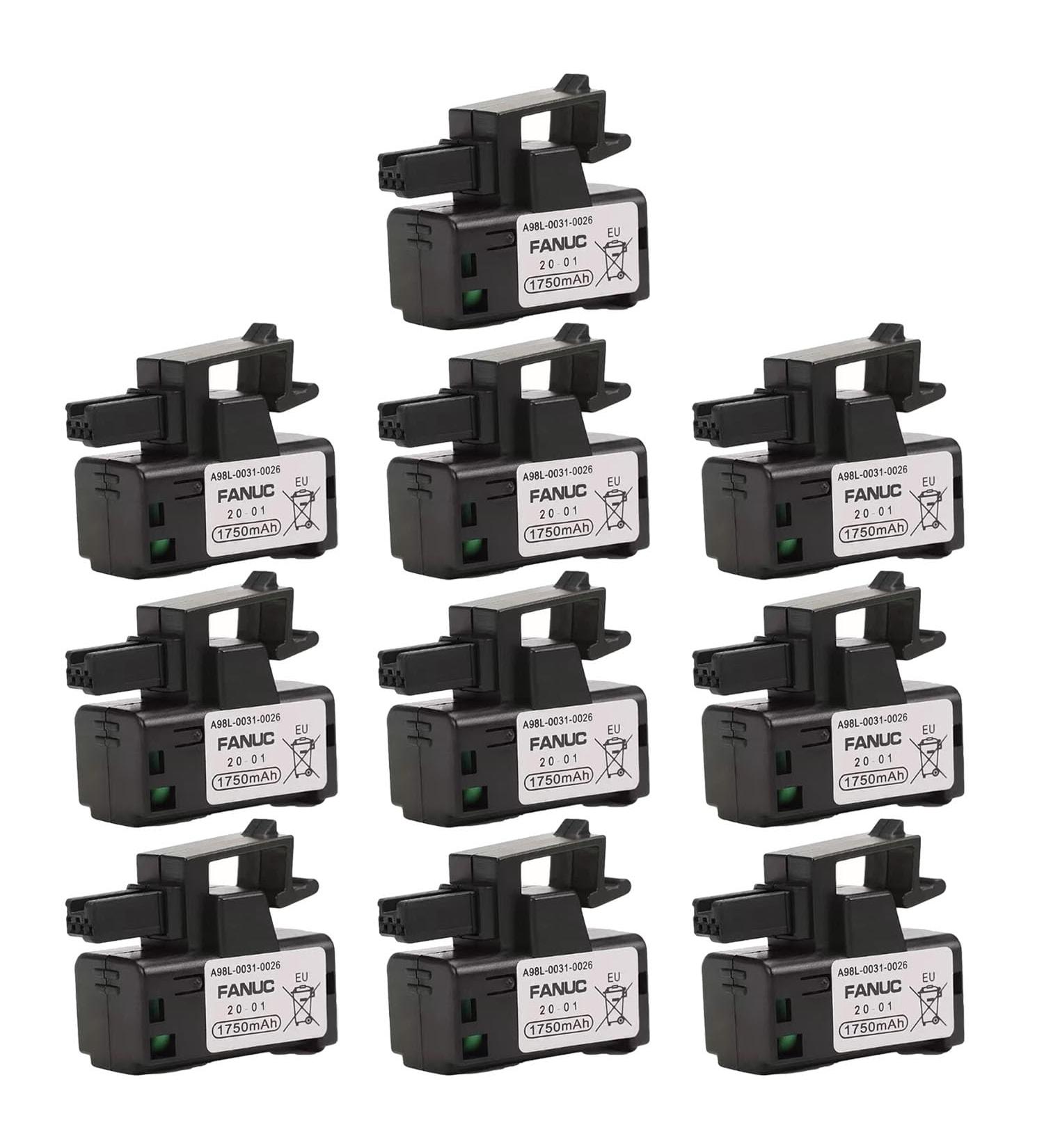 Buy 10 Pack 3V 1750mAh A98L-0031-0026 PLC Battery for FANUC A98L-0031-0026 & A02B-0309-K102 - Non-Rechargeable International Shipping Available - Buy Online on SooperMarket.com