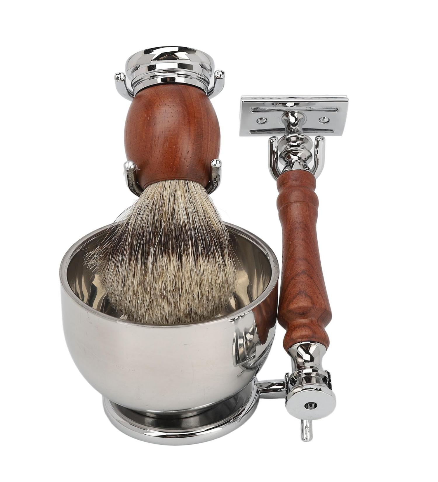 Jauarta Manual Beard Trimmer Set | Alloy Brush & Bowl Stand for Perfect Grooming - Men & Women - Buy Online on SooperMarket.com