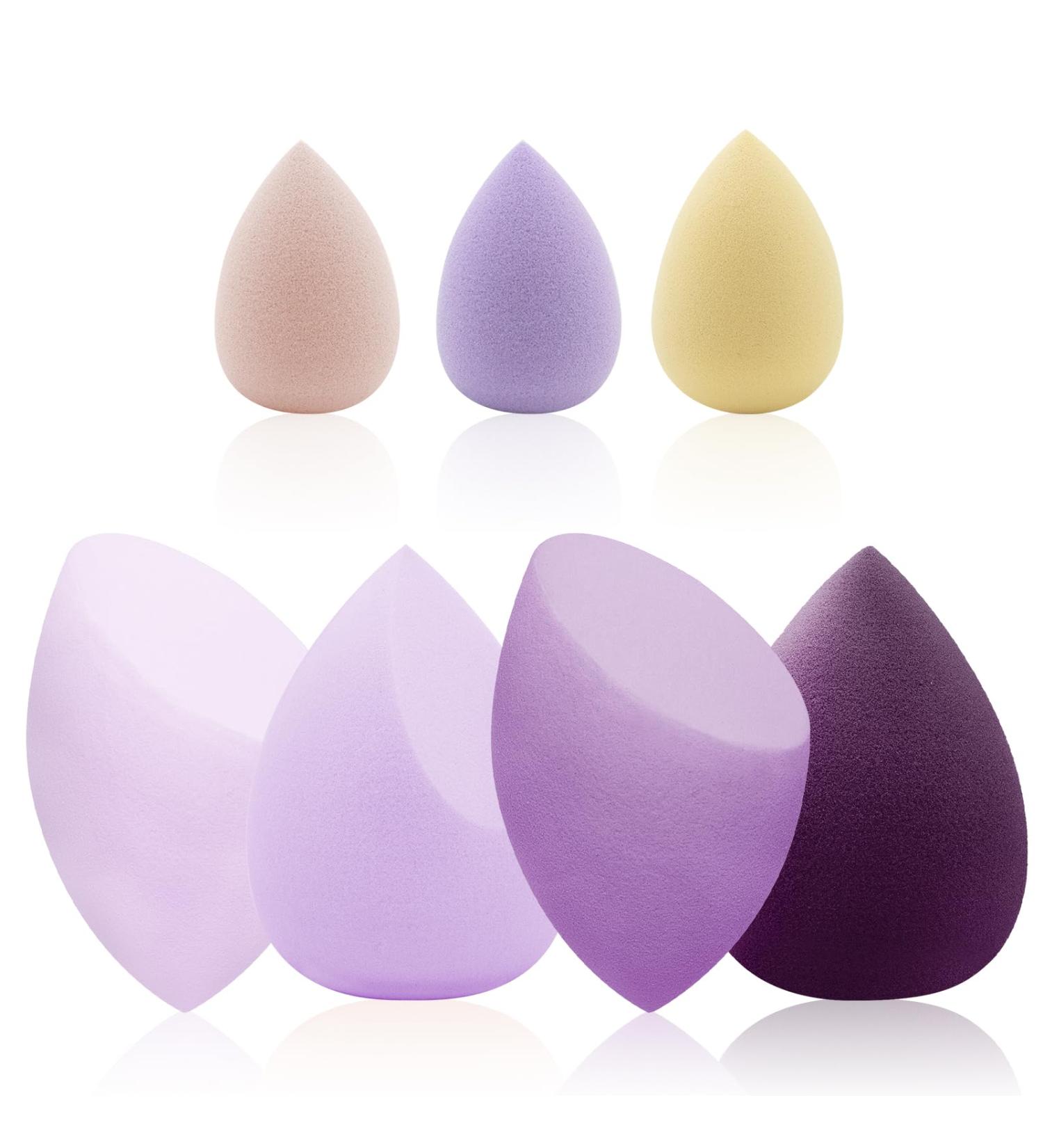 7-PC Multi-Colored Makeup Sponge Set | Beauty Blenders & Mini Sponges for Flawless Liquid Foundation & Powder Application - Buy Online on SooperMarket.com