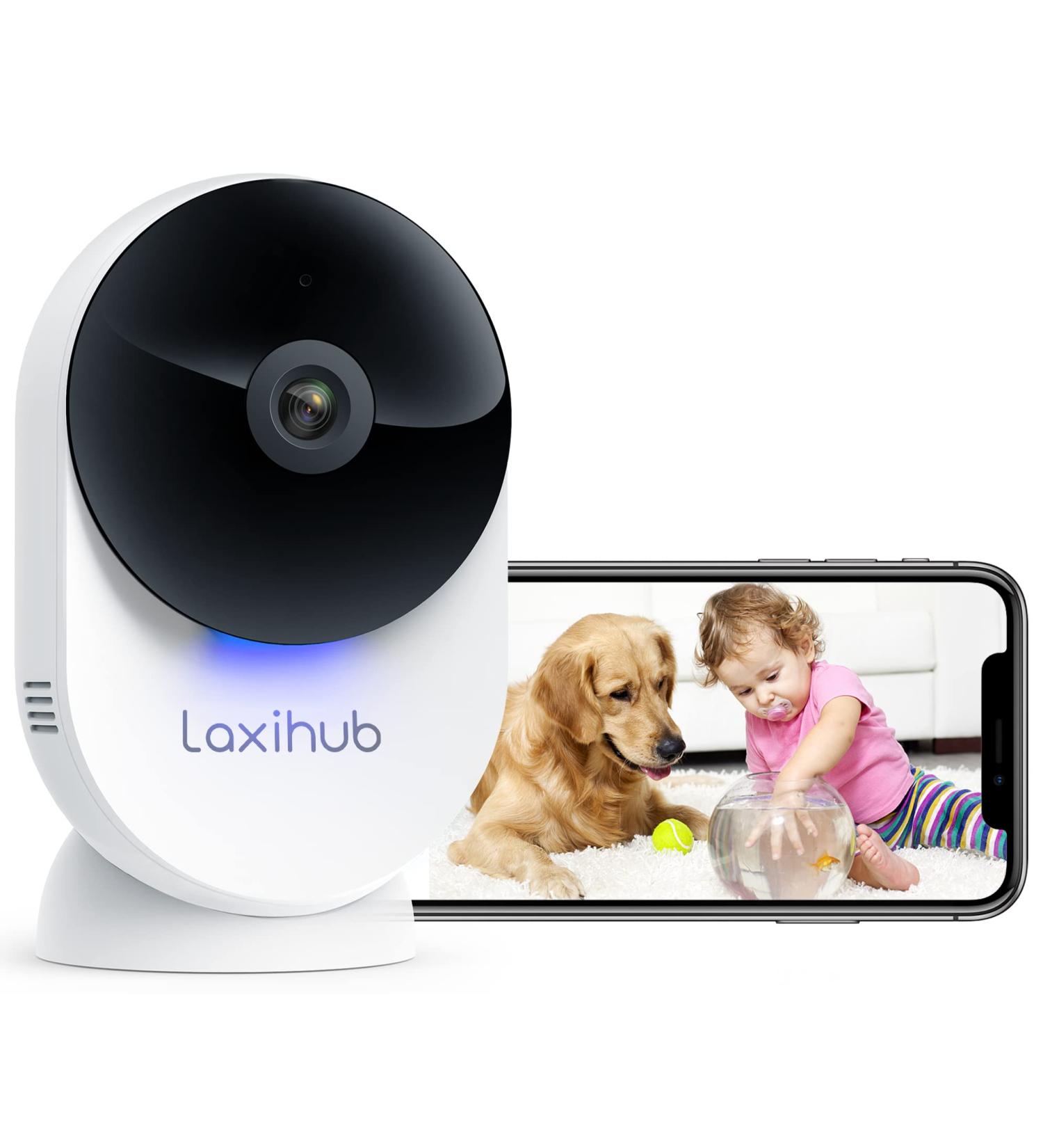 Pet Camera 5GHz WiFi Security Camera Laxihub 1080P Indoor Home Baby Monitor with App, Human Motion Detection, Night Vision, 2-Way Audio - Beige - Buy Online on SooperMarket.com