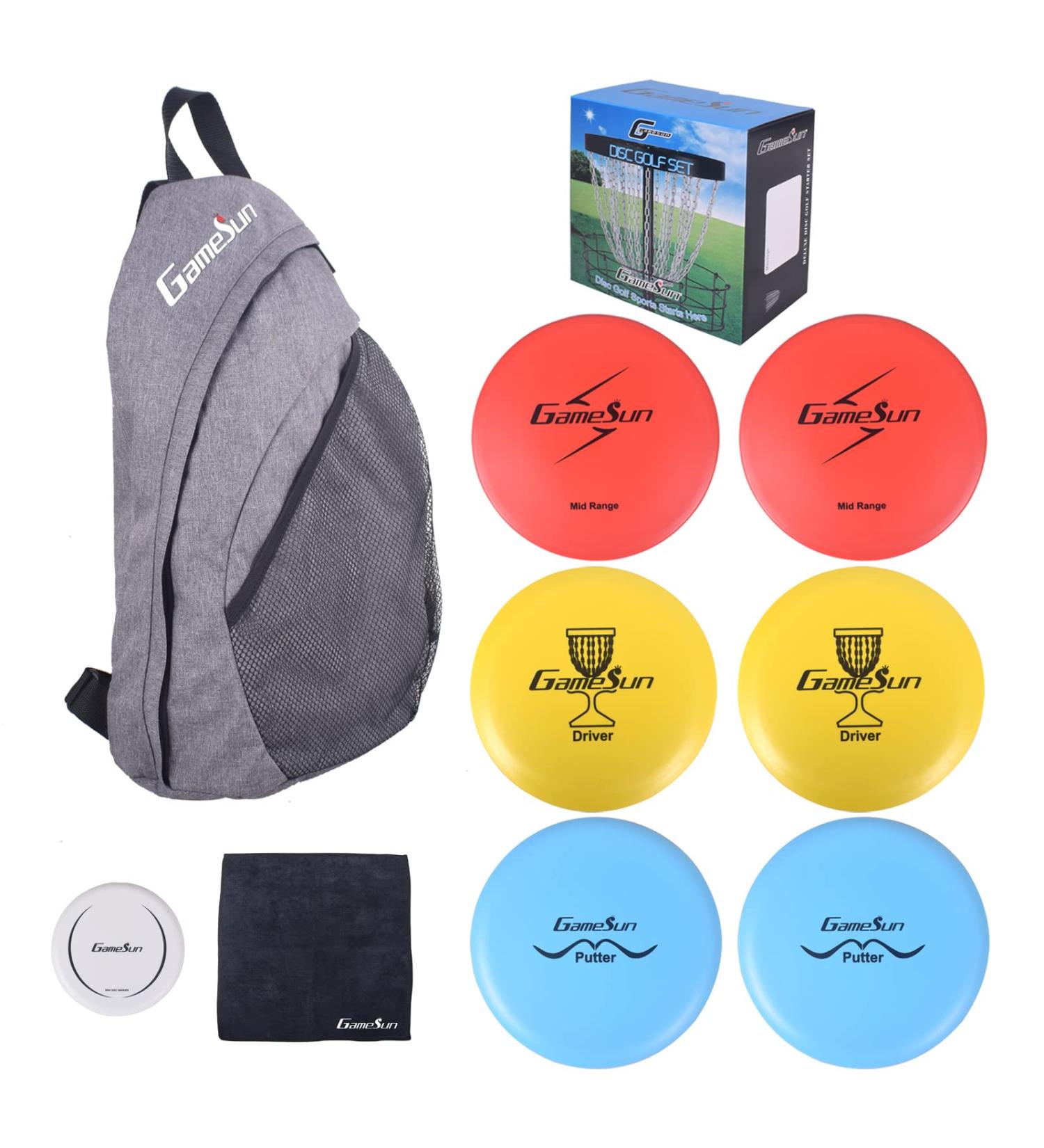 Complete Disc Golf Set with Heavy Duty Backpack Bag, Drivers, Mid-Ranges, Putters, Marker, Towel, and Gift Box - Buy Online on SooperMarket.com