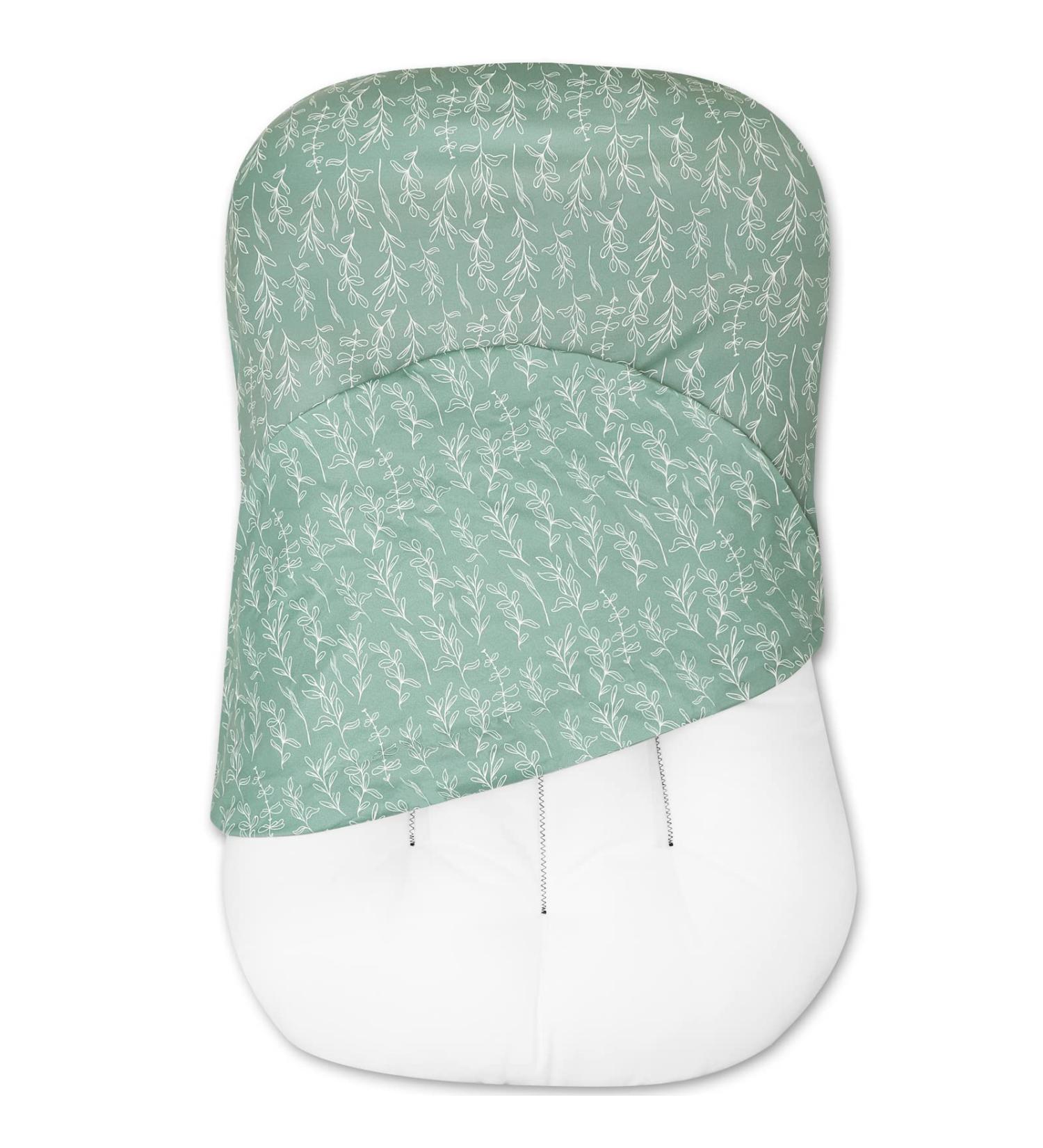 Soft Fitted Newborn Lounger Cover in Green Sage - Removable Slipcover for Baby Lounger Pillow - Buy Online on SooperMarket.com