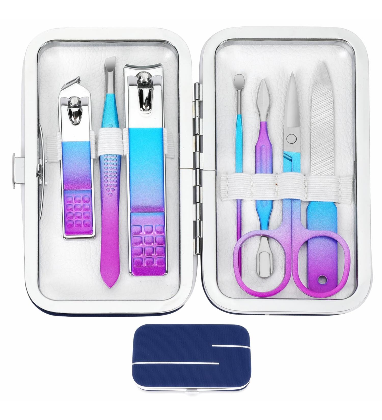 Premium Manicure Set for Men & Women - Travel Nail Grooming Kit with Rainbow Case - Perfect Gift for Family & Friends - Buy Online on SooperMarket.com