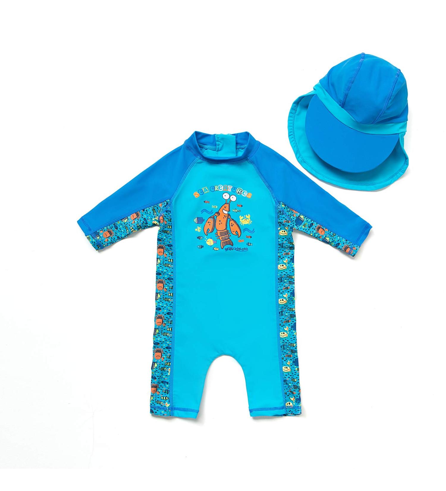 BONVERANO Baby Boys Swimsuit | Toddler Bathing Suit with UPF 50+ Protection | 2-3 Years | Lobster Design - Buy Online on SooperMarket.com