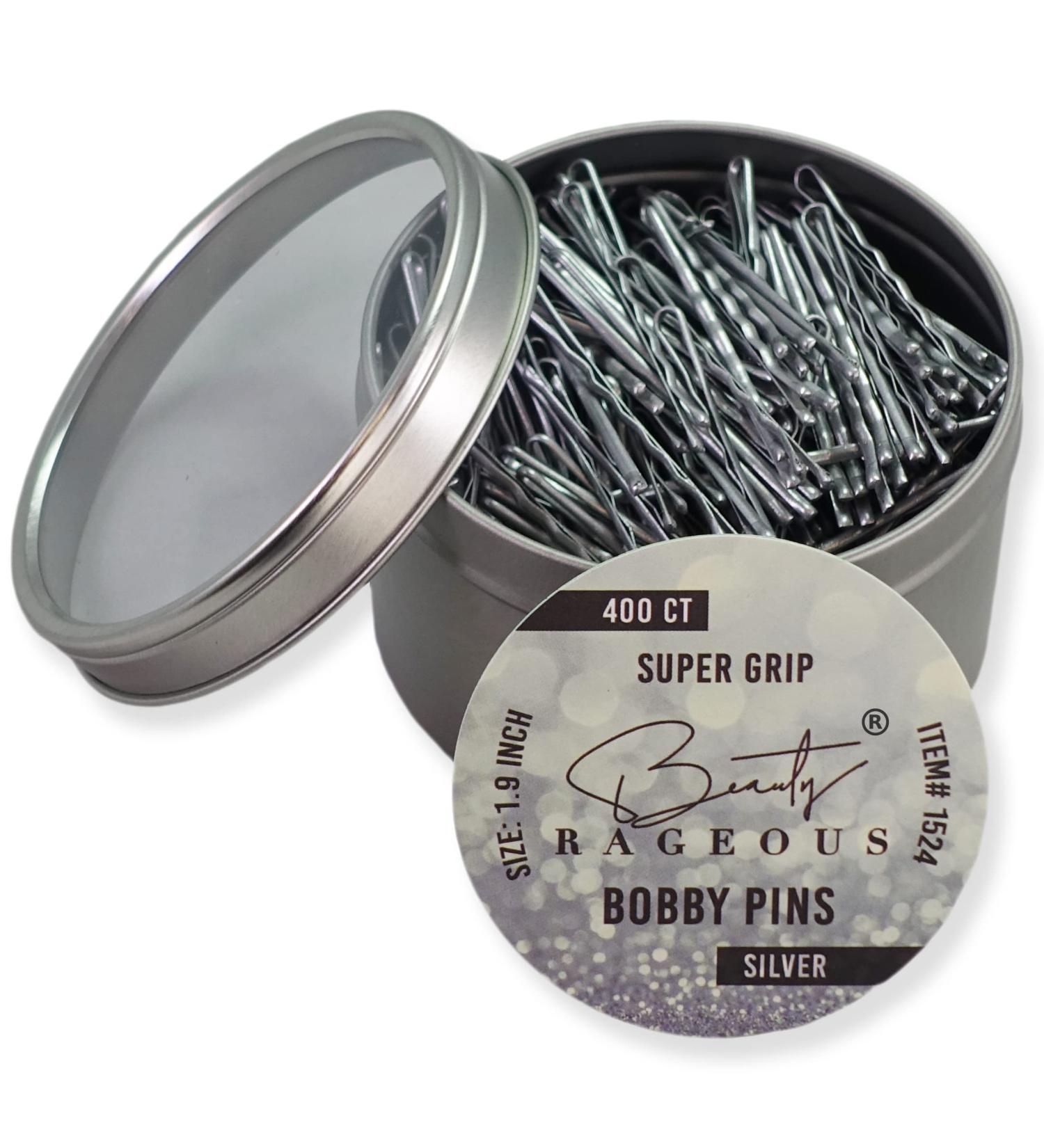 Super Grip Silver Bobby Pins - 400 Ct in Handy Reusable Tin - Pack of 1 - Buy Online on SooperMarket.com