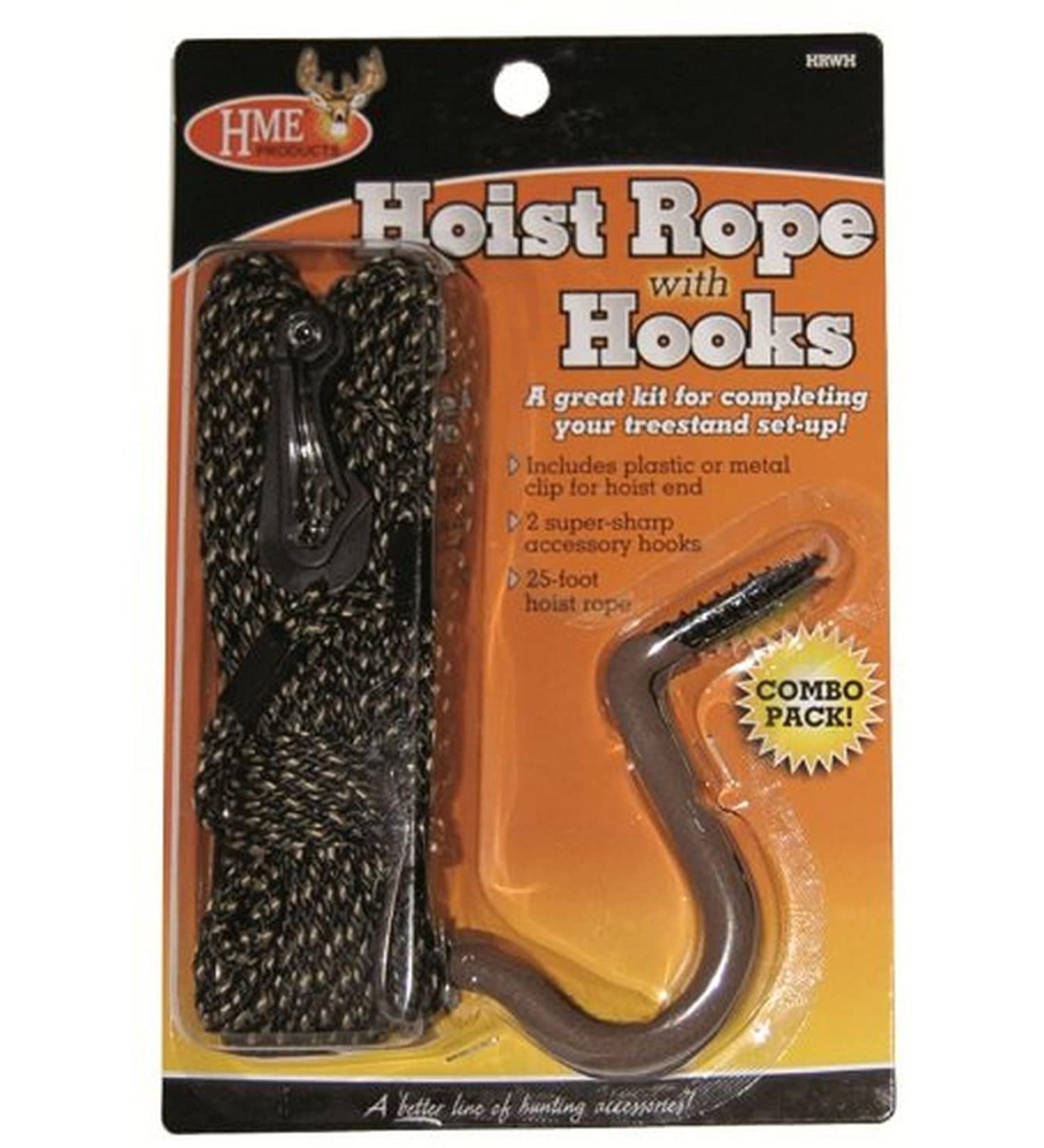 HME Products Hoist Rope with Hooks, 25-Feet in length