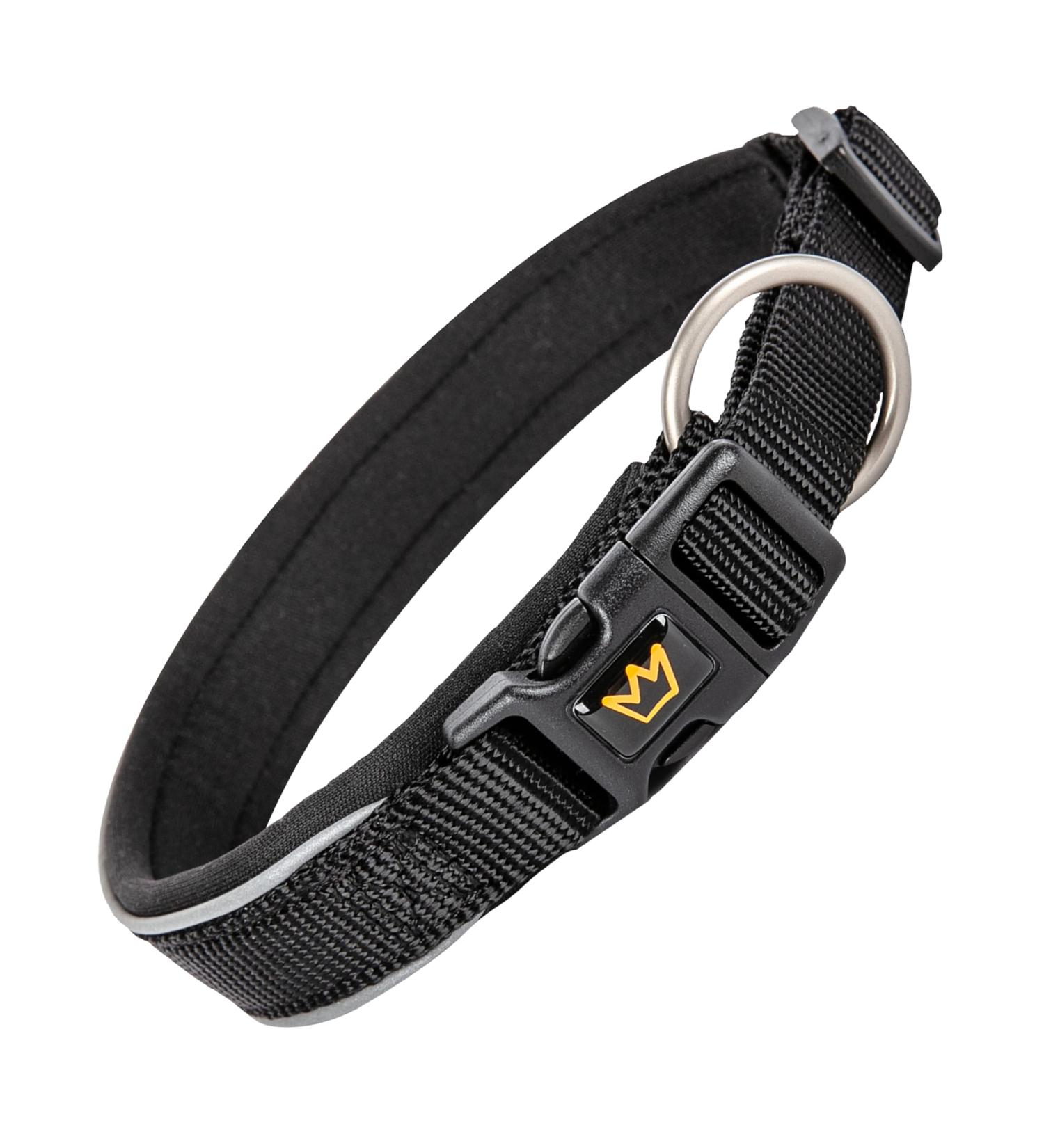 Rudelknig Paola Adjustable Reflective Dog Collar for Small Dogs - Black Nylon Size 1 (25-30cm) - Buy Online on SooperMarket.com