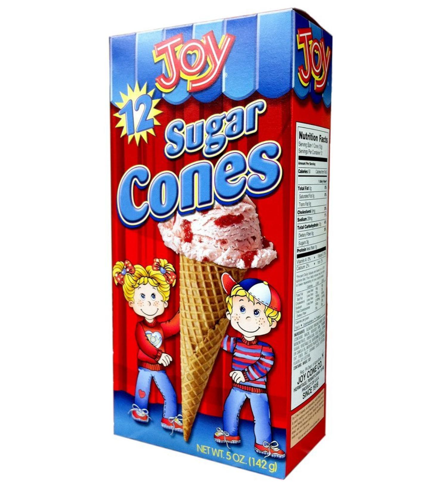 Joy Cone 12-Count Sugar Ice Cream Cones 5oz (2 Pack) - Premium Quality Cones for Delicious Treats - Buy Online on SooperMarket.com