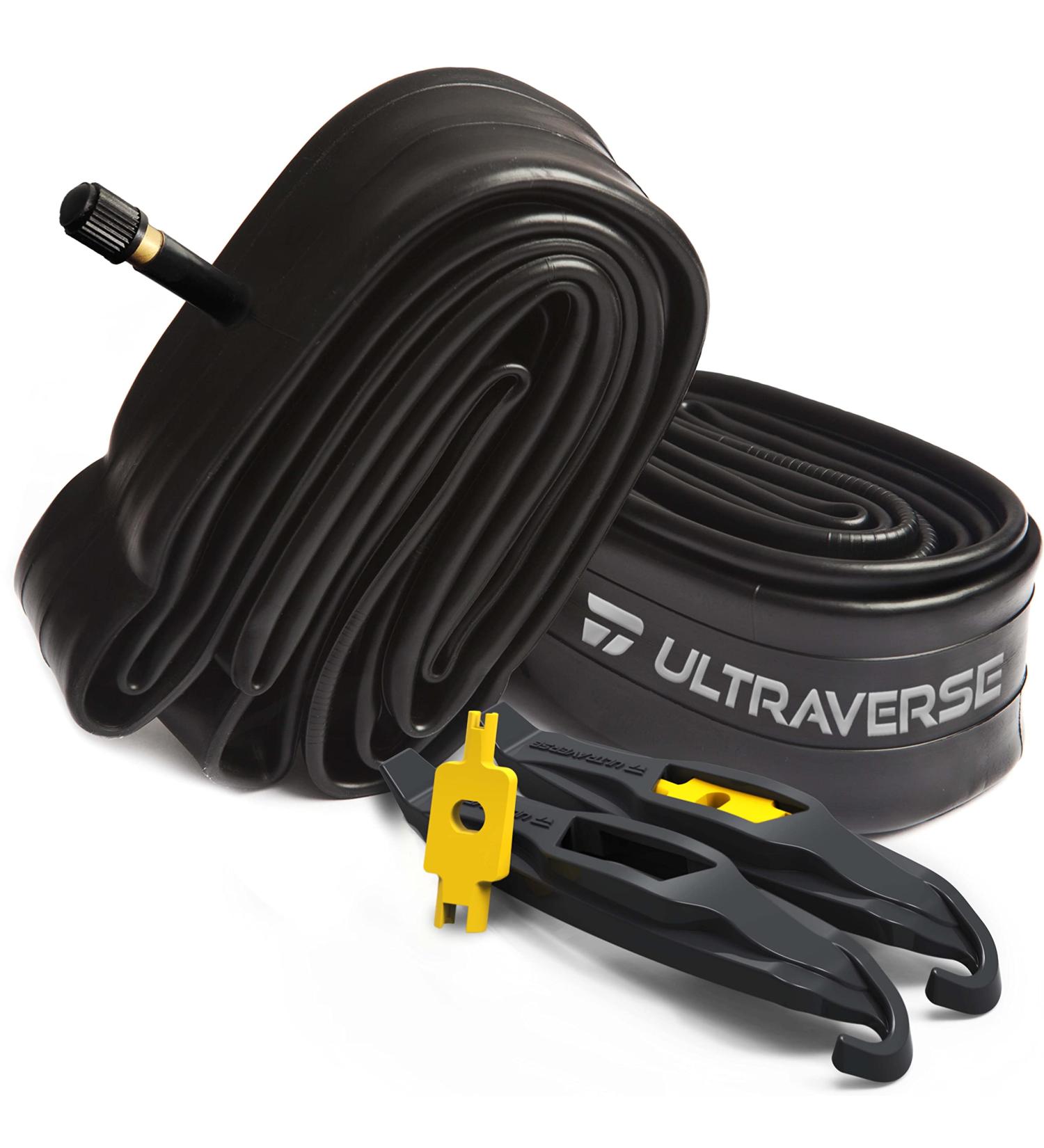 Ultraverse 24x1.75/1.95/2.10/2.125 Bike Inner Tubes with Schrader Valve - Set of 2 | Rubber Tubes for Kids, Mountain Bikes, Cruisers, Women's City Bikes - Buy Online on SooperMarket.com