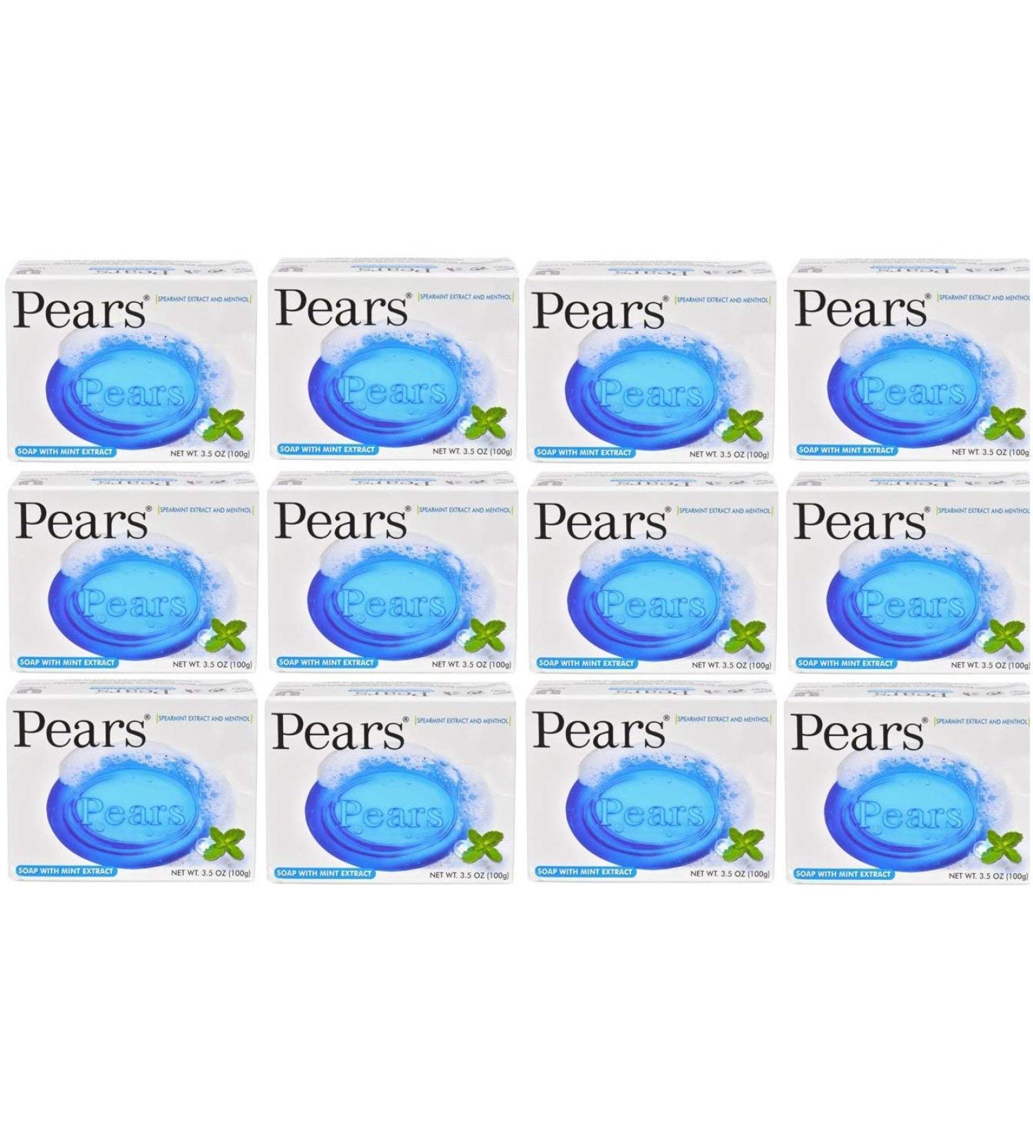 Pears Soap with Mint Extract  3.5 oz Bars (12-Bars)