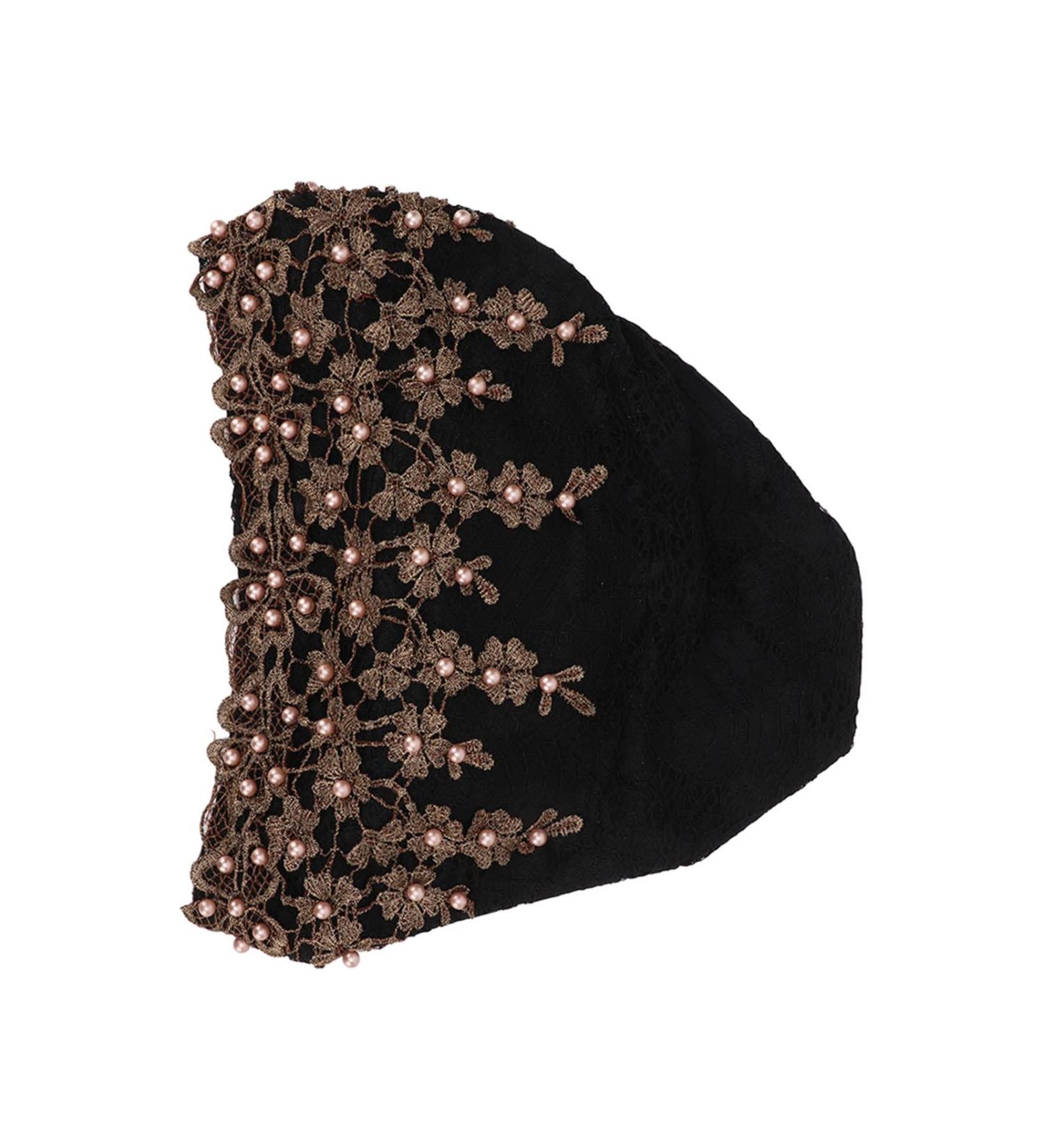 Soft Vintage Black Turban Head Wrap - Comfortable Embroidered Hair Turban for Everyday Use - Ideal Gift - Buy Online on SooperMarket.com