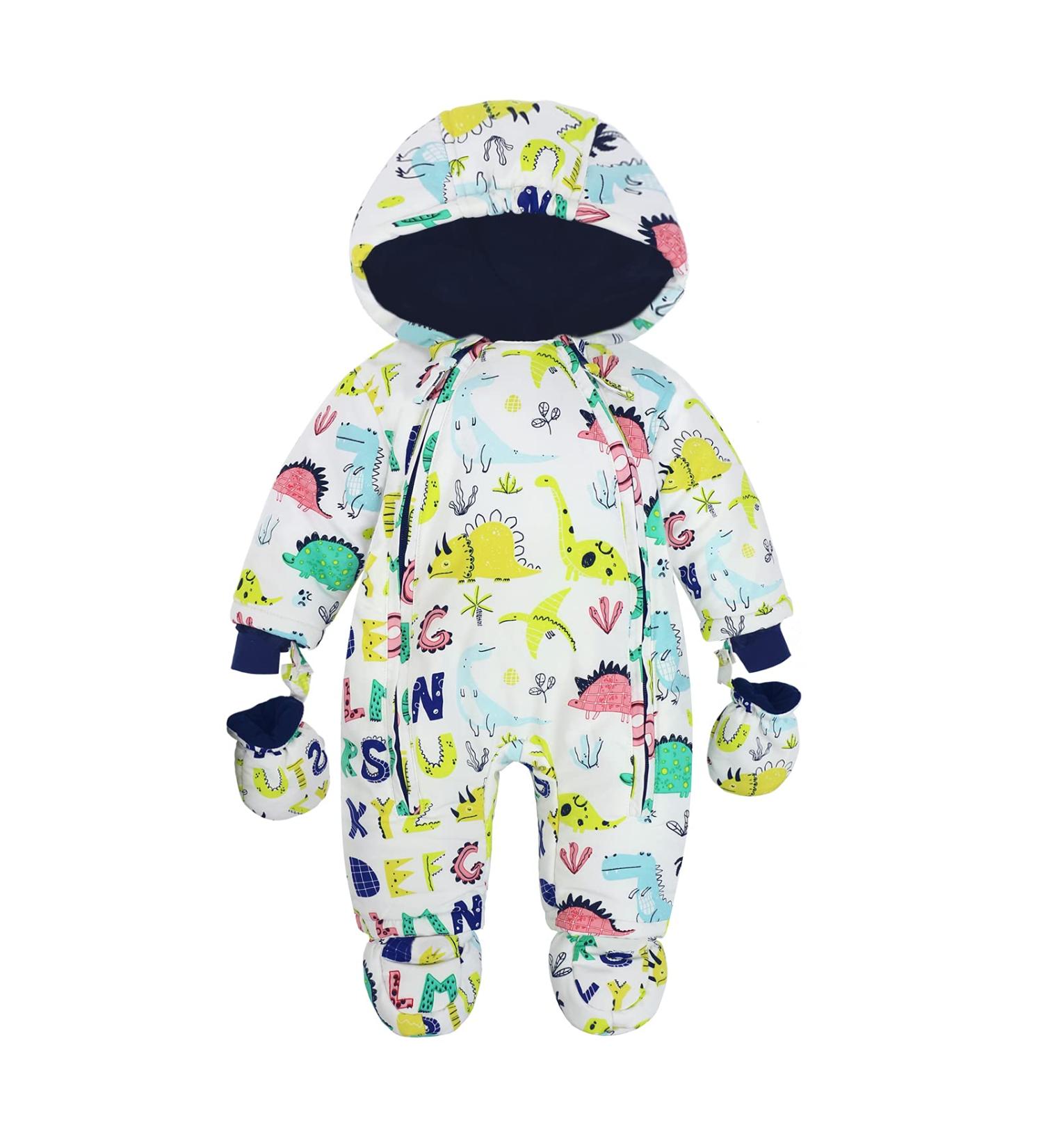 Baby Boys Winter Hooded Romper Snowsuit - H 6-9 Months | Cotton Jumpsuit Outfits - Buy Online on SooperMarket.com