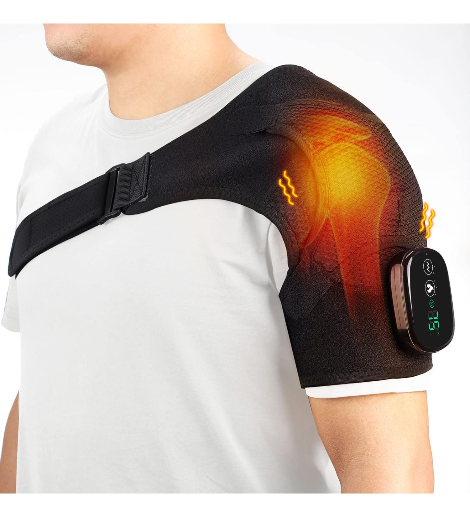 AFDEAL Cordless Heated Shoulder Brace with Vibration and 3 Temperature Settings - Black - Buy Online on SooperMarket.com