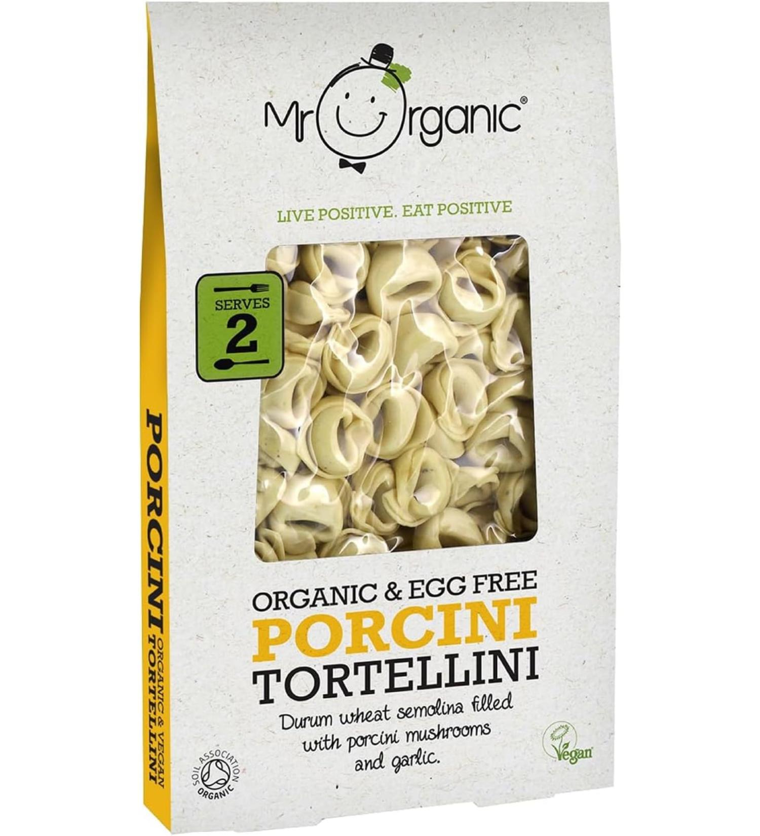 Mr Organic - Mr Organic Porcini Mushroom Tortellini 250g - Non GMO & Preservative Free - Vegan - for Healthy Home Cooking - Pack of 1