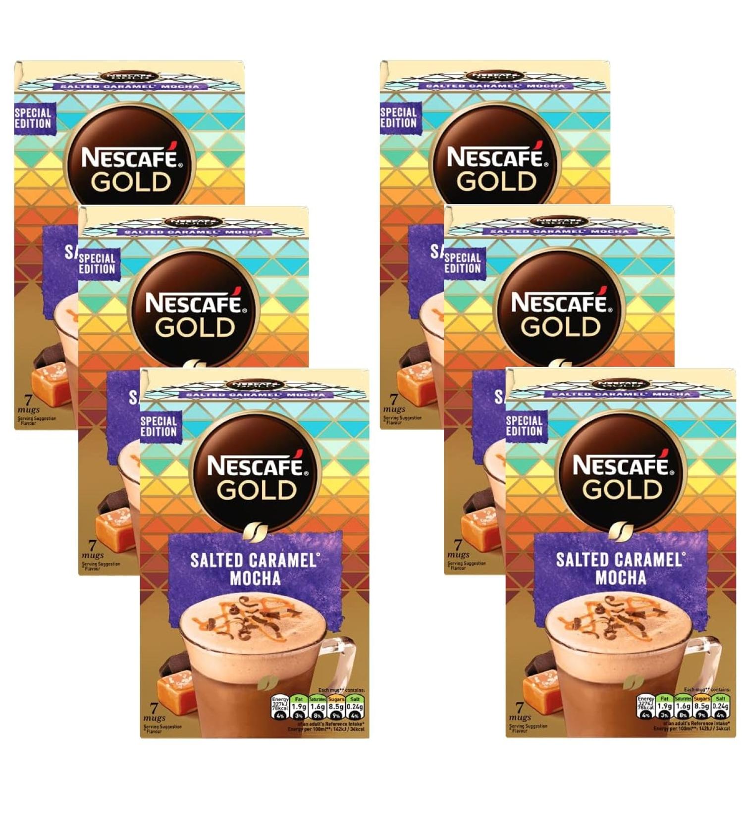 NESCAF Gold Salted Caramel Mocha Coffee 7 Sachets (Pack of 6 Total 42 Sachets) - Buy Online on SooperMarket.com