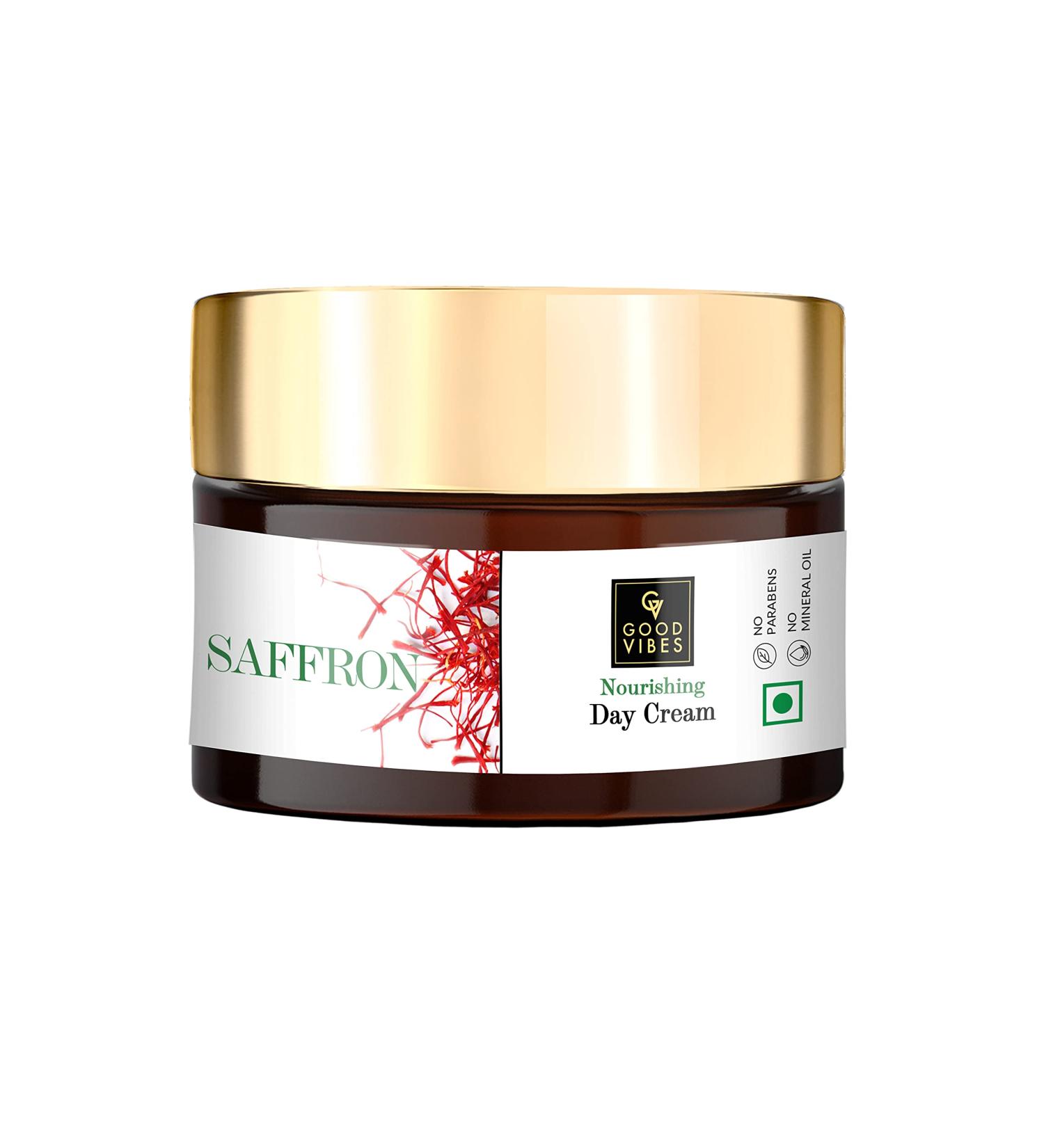 Good Vibes Saffron Nourishing Day Cream - Hydrating 50g | Heal Dull Skin | International Shipping Available - Buy Online on SooperMarket.com