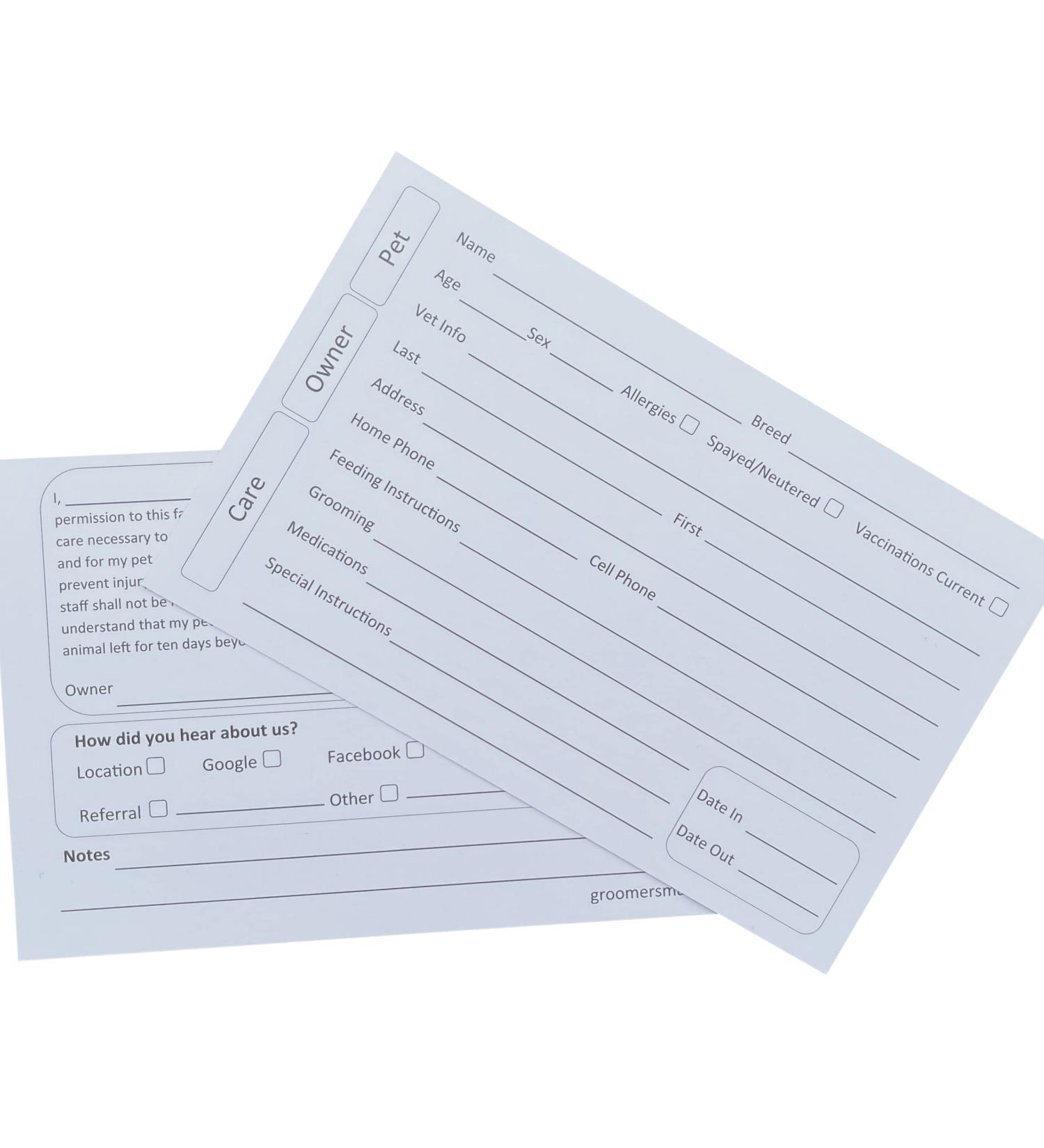 Kennel Cards 5x8 Inches (100 Pack) for Kennels, Shelters, Veterinarians, Vets & Groomers - Buy Online on SooperMarket.com