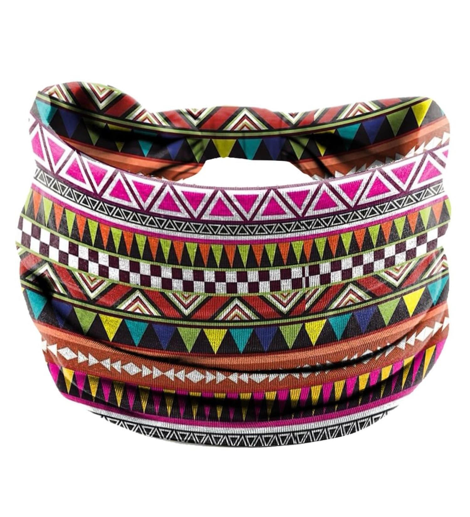 JSGHGDF African Headband Yoga Sports Workout Hairband Boho Print Hairband Wide Elastic Headband Stretchy Headwrap for Women Girl 6 - Buy Online on SooperMarket.com
