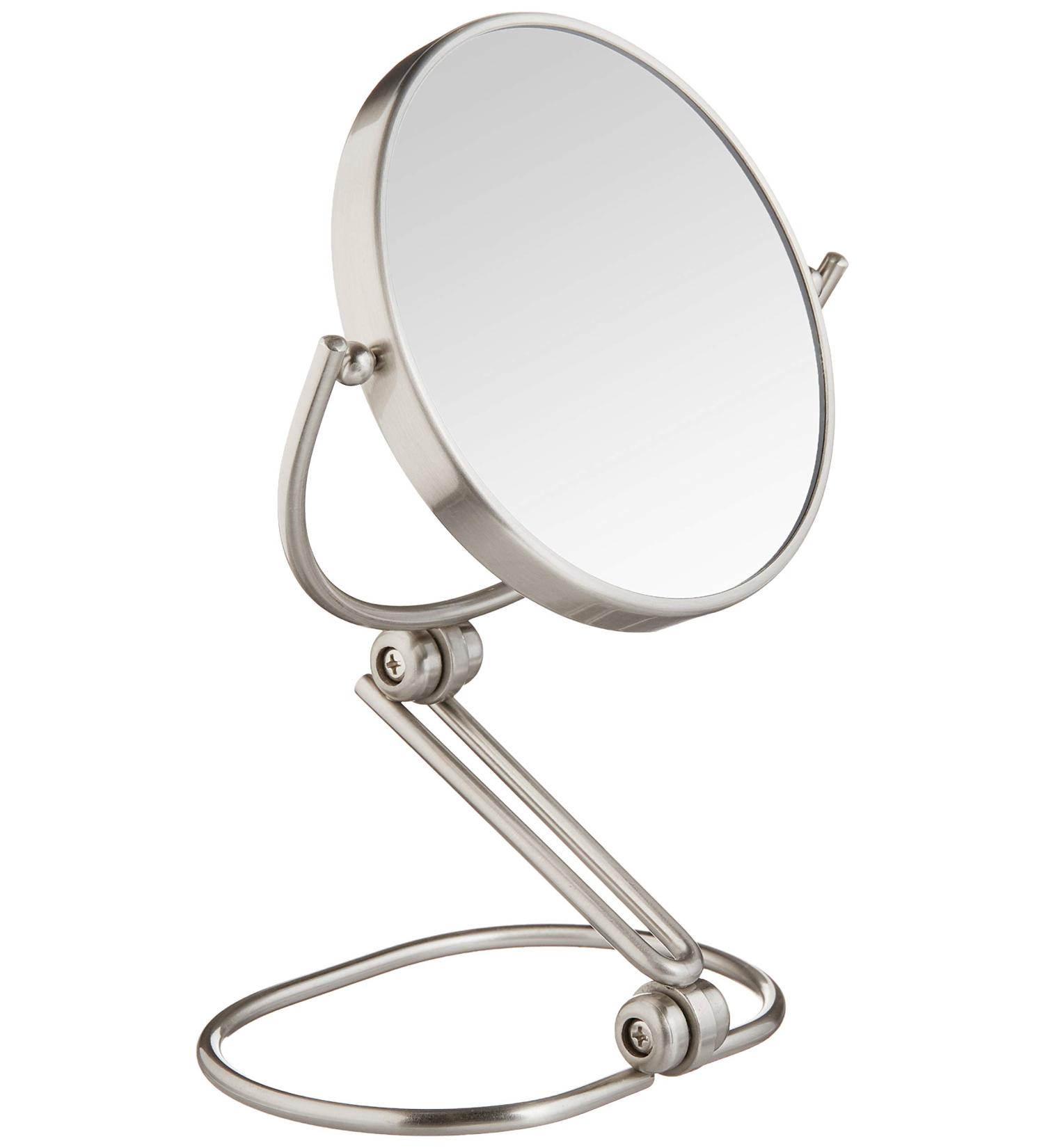 Jerdon 6-Inch Folding Travel Mirror with 10X Magnification - Nickel Finish | Model MC450N - Buy Online on SooperMarket.com