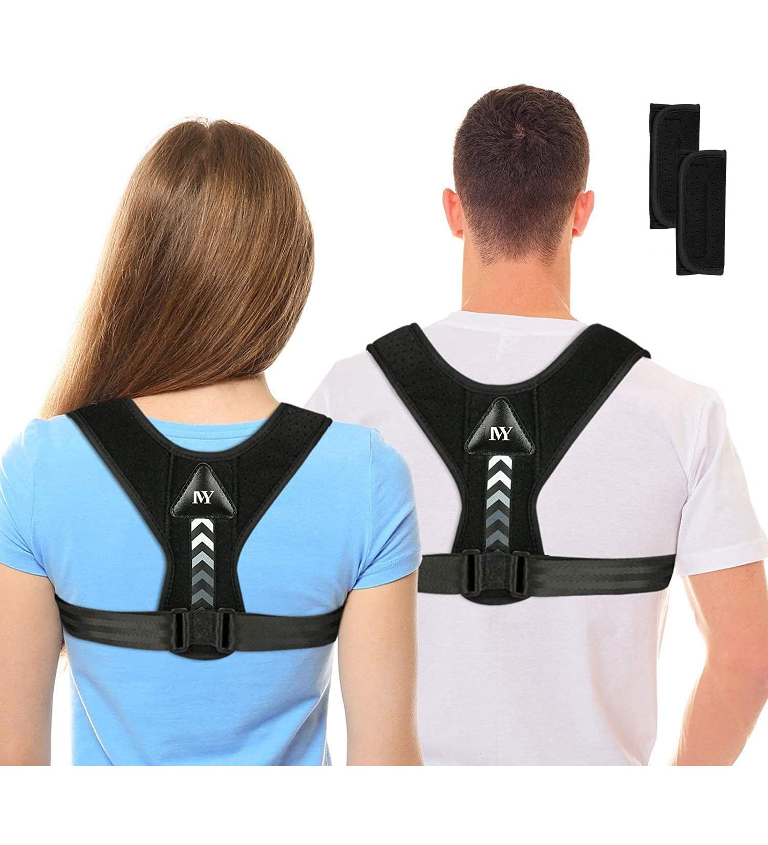MYSEXY Posture Corrector Upper Back Brace Neck Shoulder Back Support Brace Pain Relief Belt For Women Men Braces Spine Straightener Breathable & Adjustable - Buy Online on SooperMarket.com