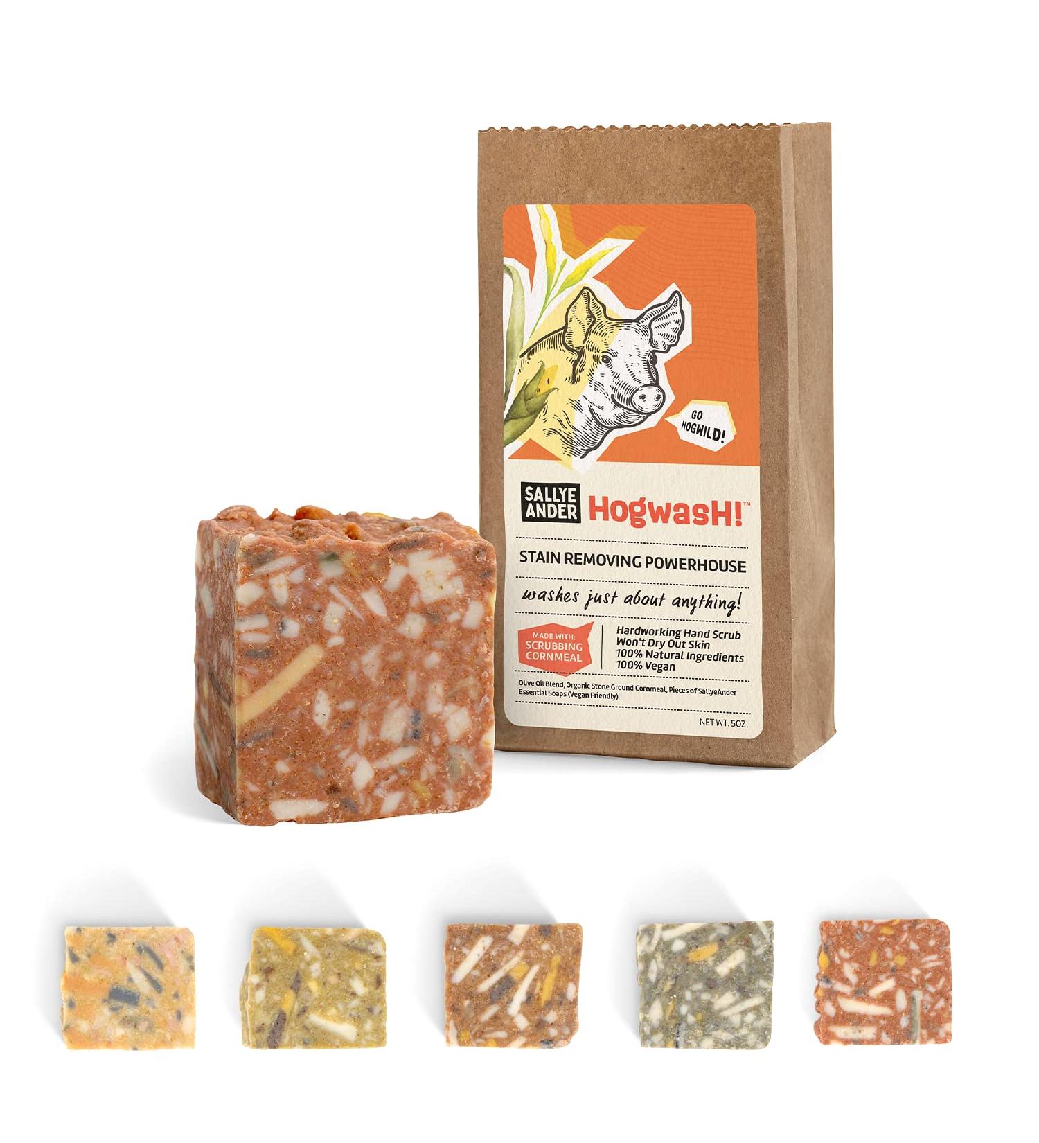 Sallye Ander Hogwash Soap - All-Natural Laundry Treatment Scrub Bar with Cornmeal - Handmade Hand Wash - Buy Online on SooperMarket.com