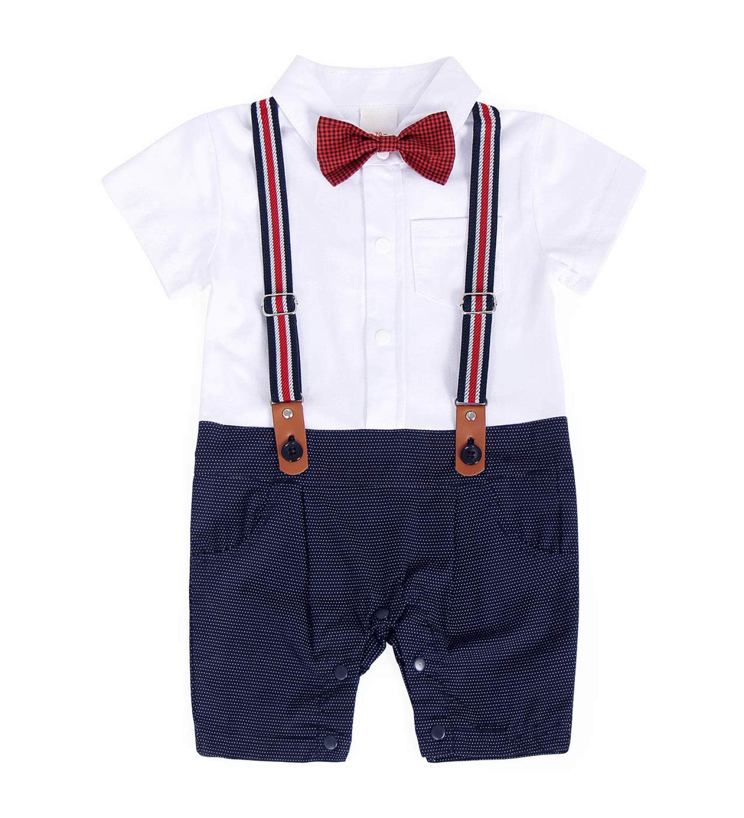 AmzBarley Baby Boys Tuxedo Rompers Suit with Bowtie - Black, 3-6 Months - Buy Online on SooperMarket.com