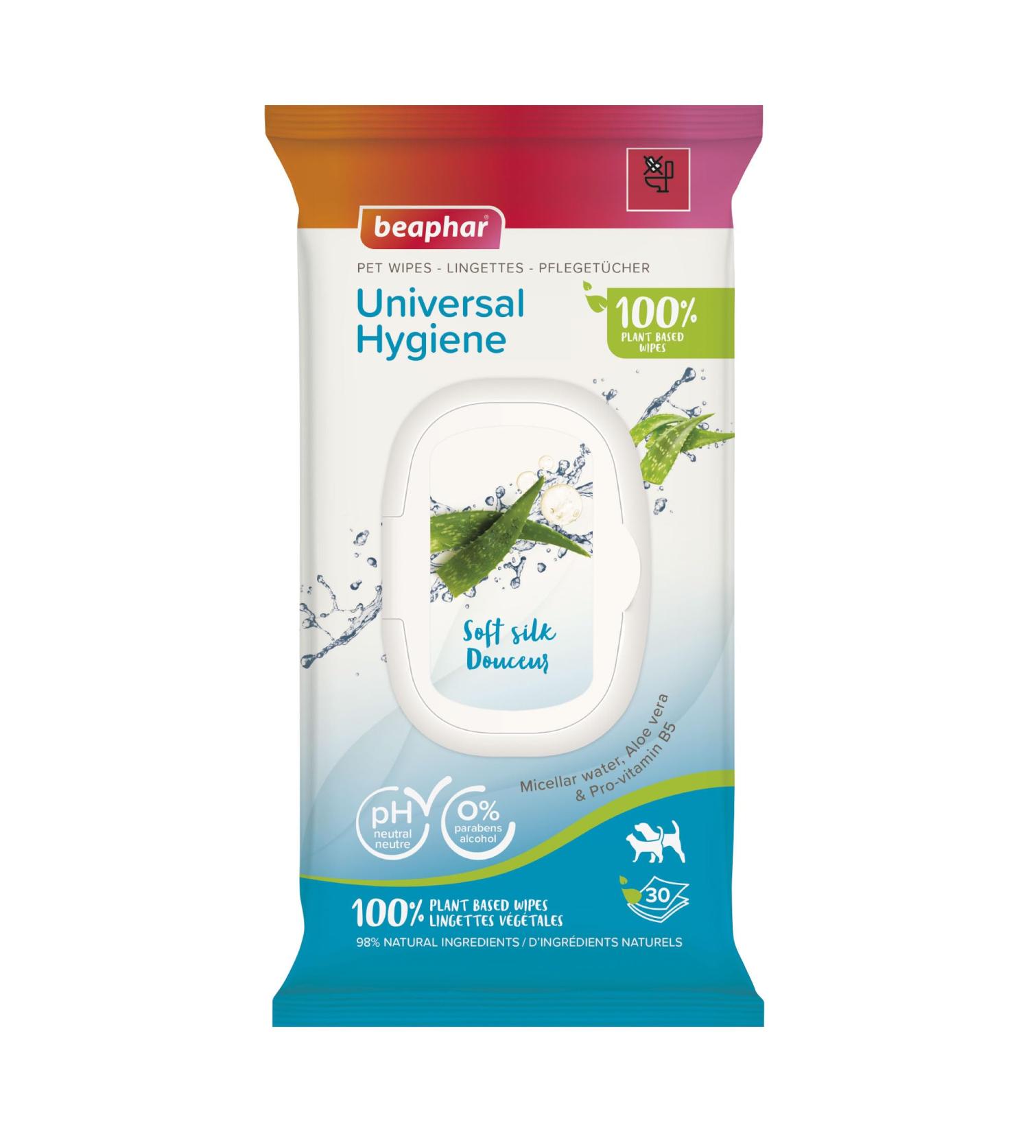 Beaphar Universal Hygiene Wipes for Dogs & Cats - 30 Pack | International Shipping Available - Buy Online on SooperMarket.com