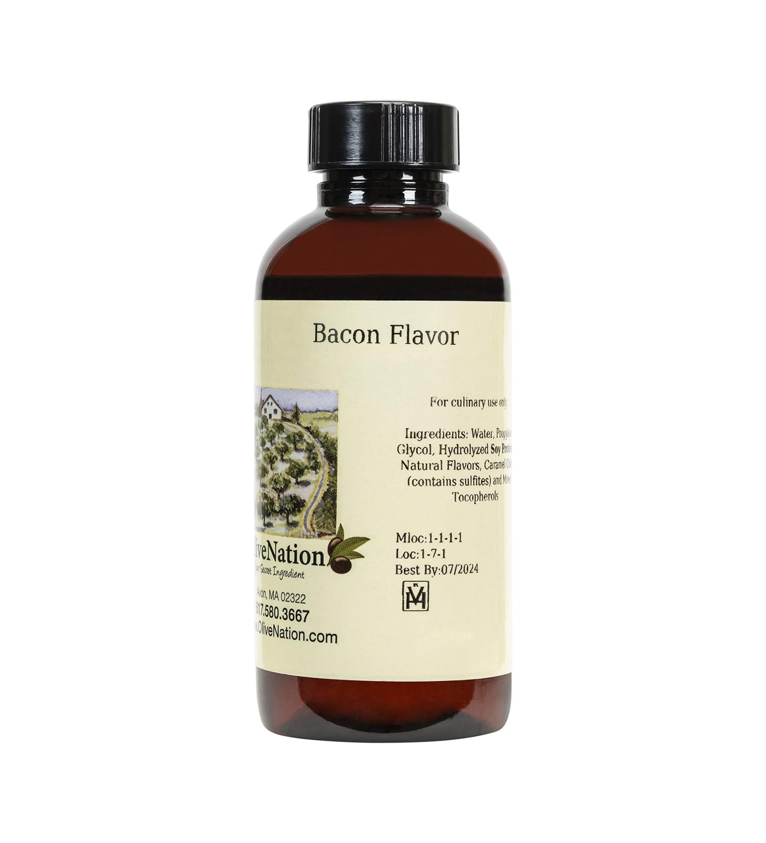 OliveNation Bacon Flavor, Water Soluble Natural Flavoring for Baking, Beverages, Brewing, Gluten Free, Kosher - 16 ounces