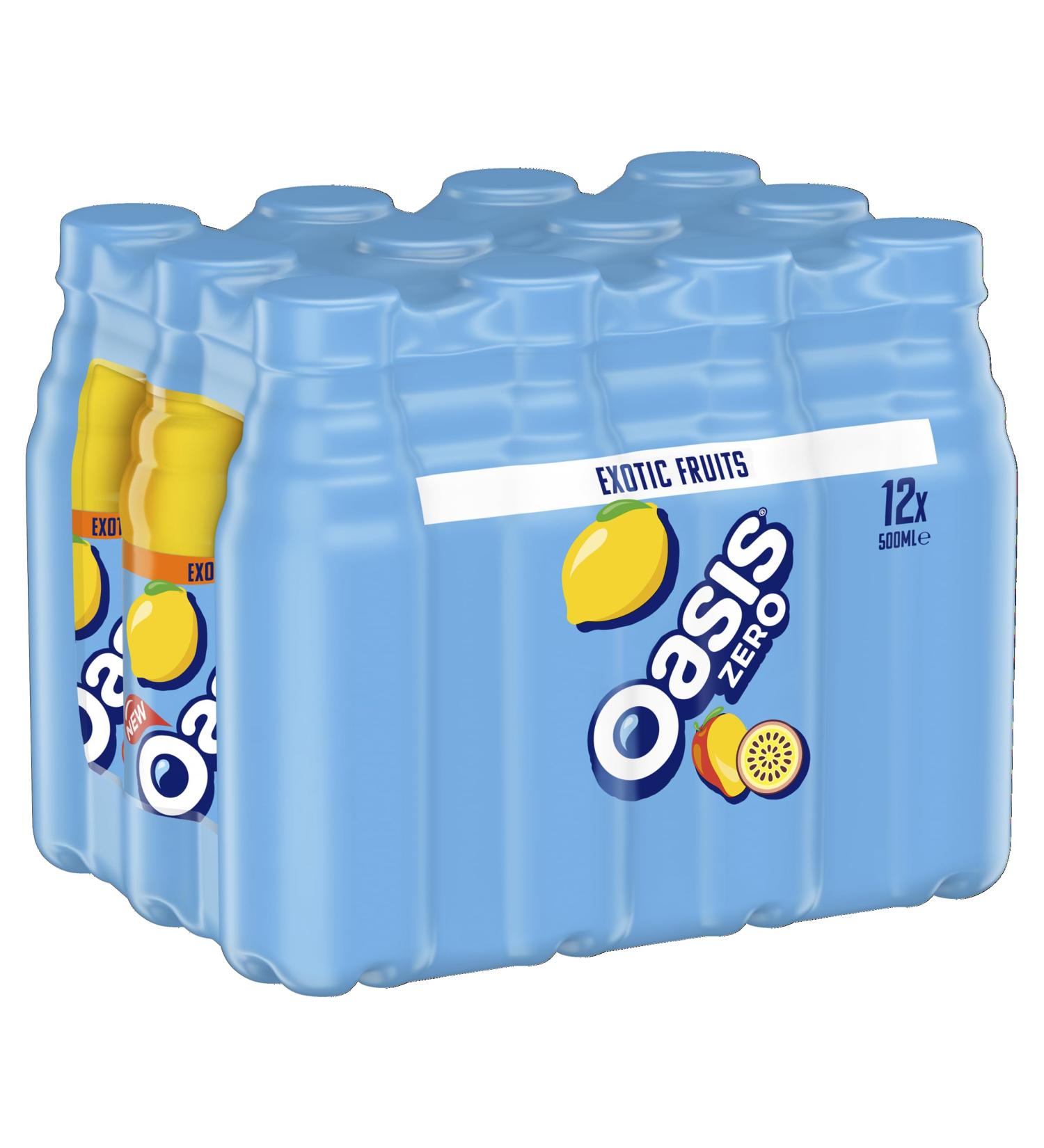 Oasis Exotic Fruits Zero 12 x 500ml - Buy Online on SooperMarket.com