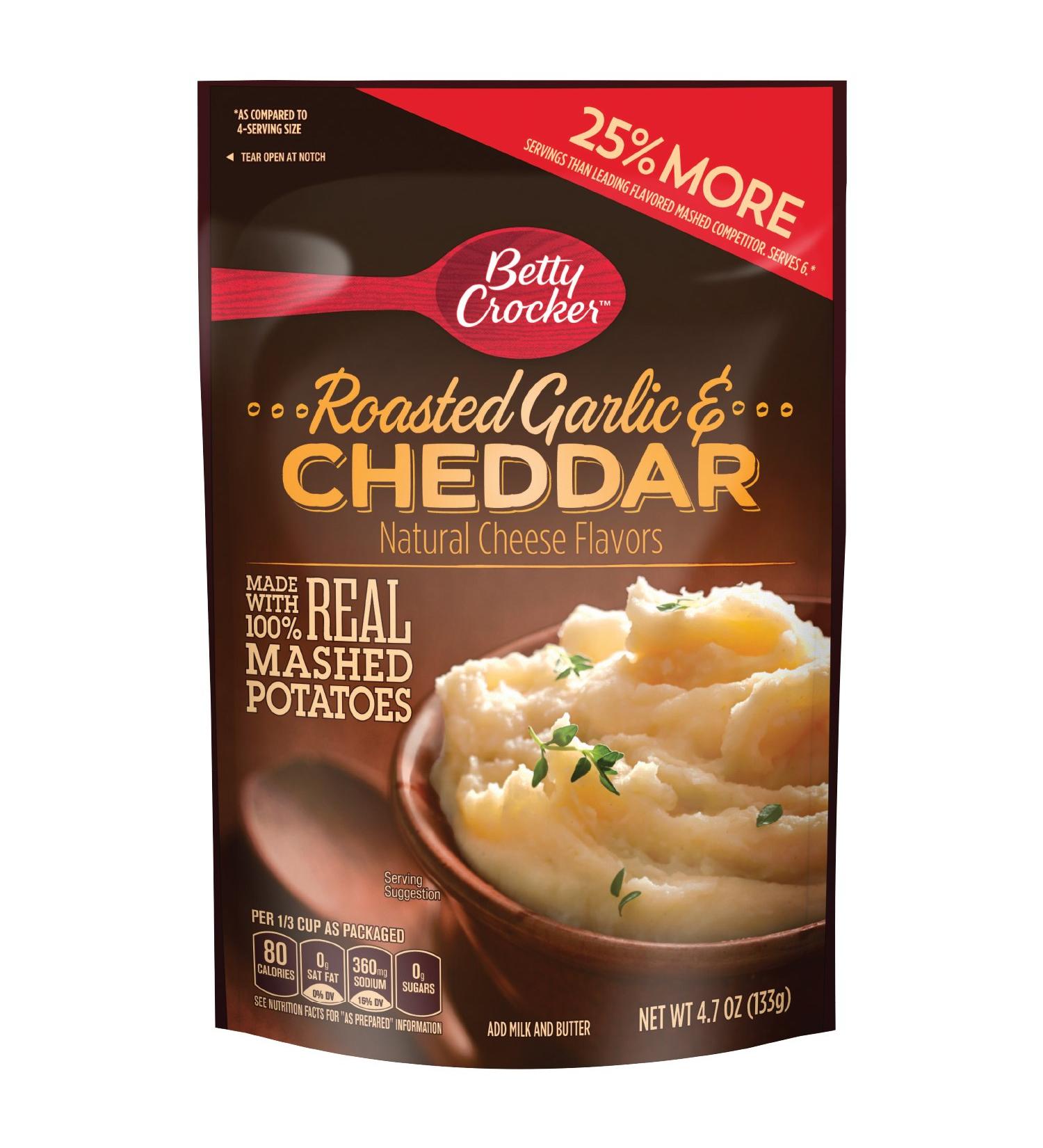 Betty Crocker Roasted Garlic & Cheddar Potatoes 4.7 oz Pouch (Pack of 7) - Delicious Instant Potatoes - Buy Online on SooperMarket.com