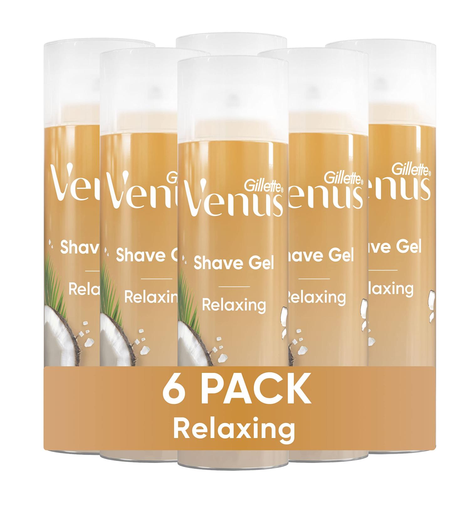 Gillette Venus Relaxing Coconut Shave Gel 7oz (Pack of 6) - Women's Shaving Cream | 42 oz Total - Buy Online on SooperMarket.com