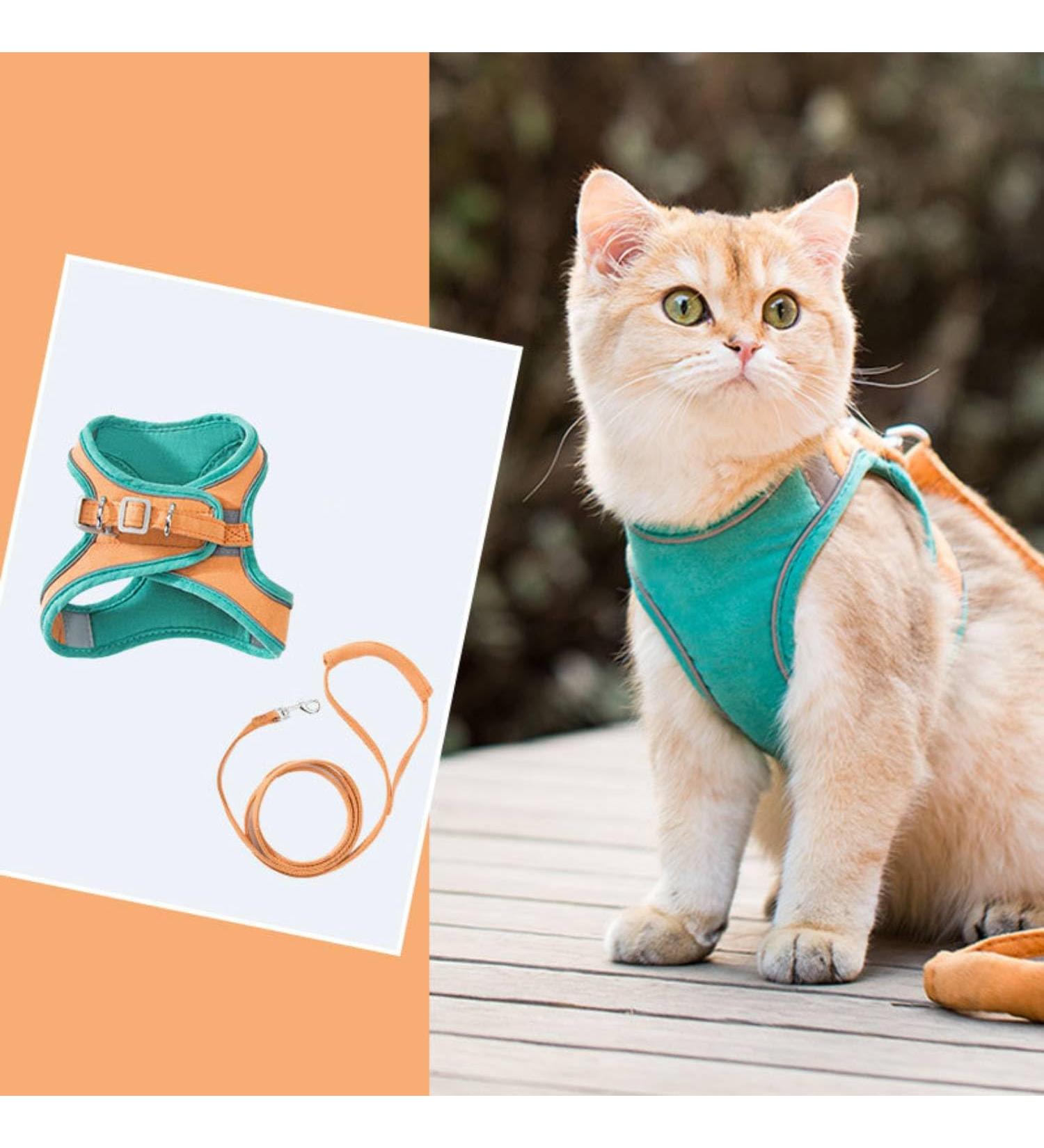Fueegue Cat Harness with Leash - Escape Proof Adjustable & Soft for Cats & Dogs - Green XXL - Buy Online on SooperMarket.com