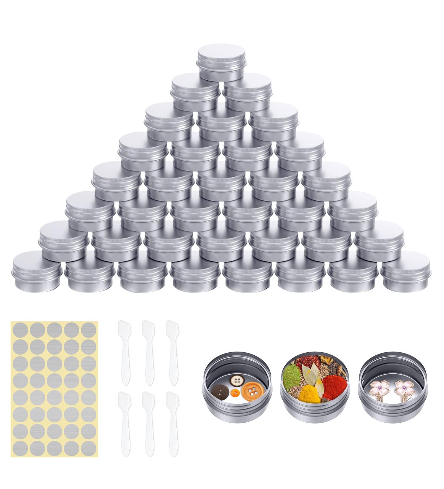35 Pcs 20ml Aluminum Cream Can Set with Lids - Ideal for Lotions Mini Candles & Cosmetics | International Shipping - Buy Online on SooperMarket.com