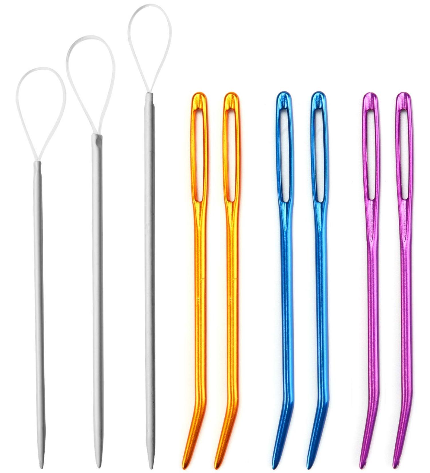 Colorful Bent Tip Wool Needles - Large-Eye Aluminium Tapestry Needles for Sewing and Knitting - Buy Online on SooperMarket.com