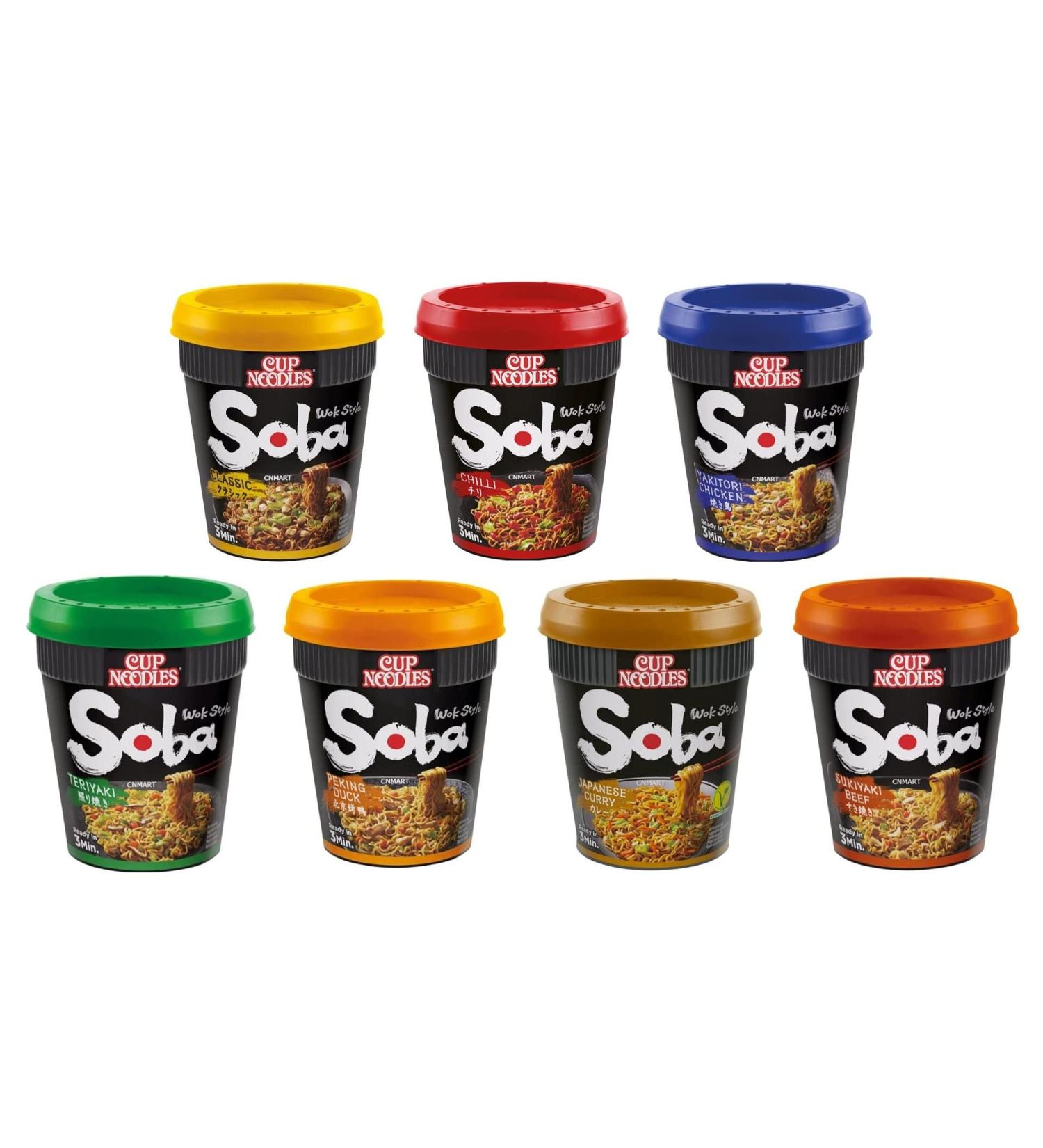 CNMART Nissin Soba Cup Mixed Assorted Flavours (12 Cups) - Buy Online on SooperMarket.com