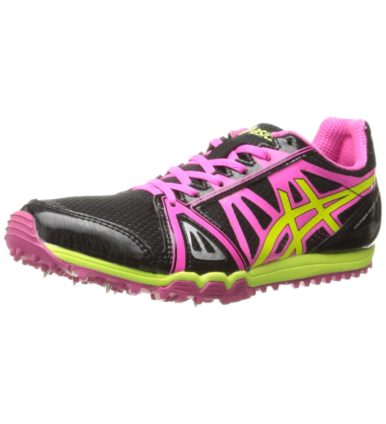 ASICS Women's Hyper Rocketgirl XC Spike Shoe 10.5 - Black/Hot Pink/Flash Yellow - Buy Online on SooperMarket.com