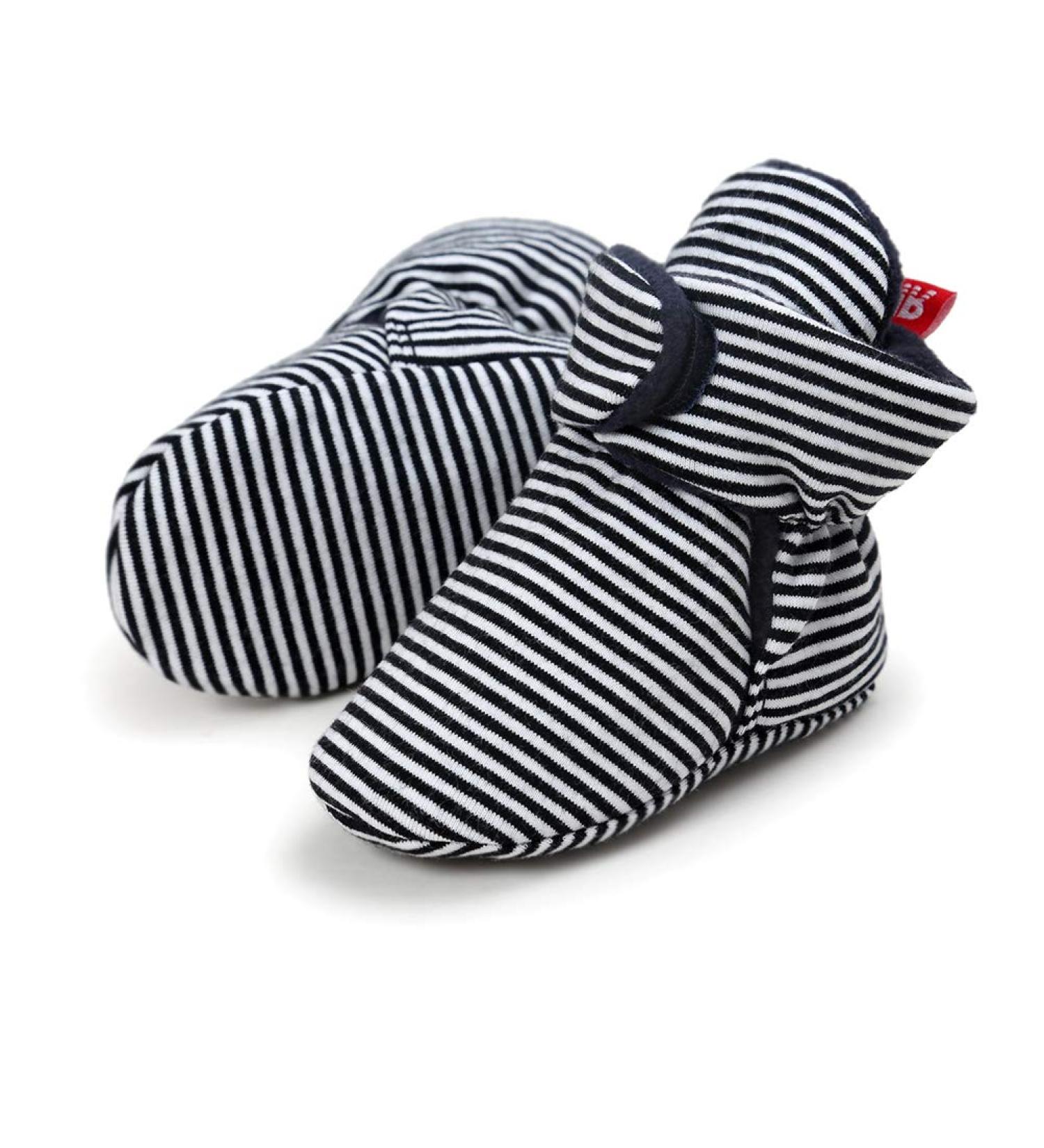 EDOTON Unisex Newborn Winter Boots - Warm Stripe Booties for 0-6 Months - Non-Slip Sole & Adjustable Socks - Black Stripe - Buy Online on SooperMarket.com