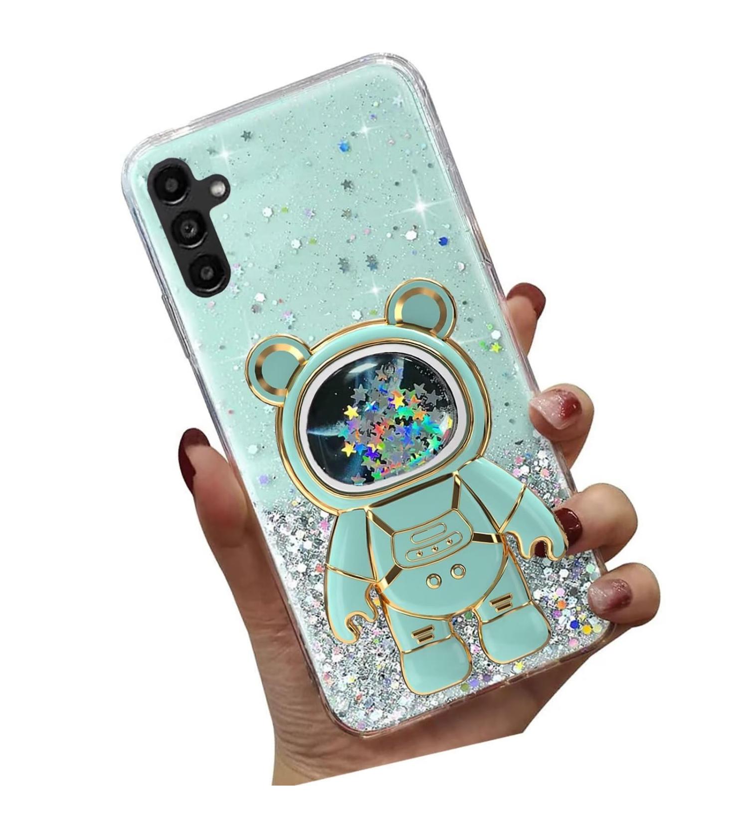 Tivenfezk Nadoli for Samsung Galaxy A34 5G - Astronaut Glitter Stand Shell | Soft Silicone B r Caricature Case - Buy Online on SooperMarket.com